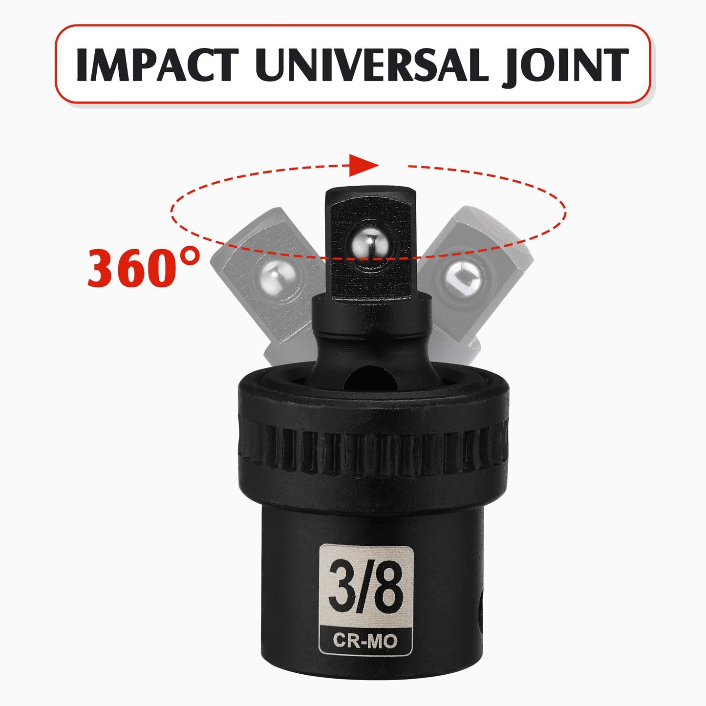 MIXPOWER 3/8" Drive Deep Impact Socket Set, 6 Point, 48 Piece Standard SAE and Metric Sizes, 5/16-Inch to 3/4-Inch and 8-22 mm, Cr-V Steel Mechanic Socket Set
