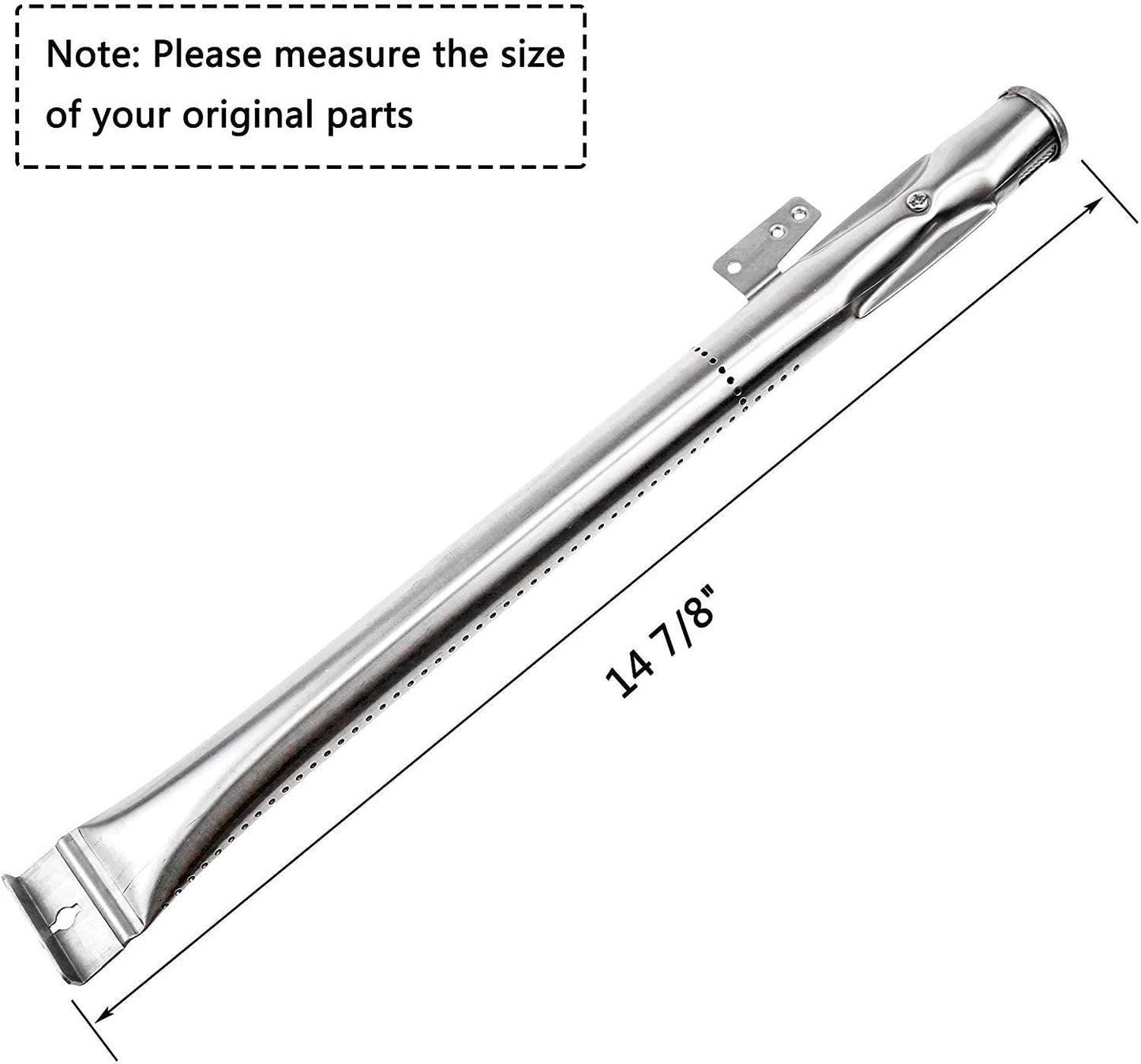 Hiorucet BBQ Burner Replacement Parts for Nexgrill 5 Burner 720-0888, 720-0888N, 720-0882S, 4 Burner 720-0830H, 720-0830D Grill Models, 14 7/8 Inch Stainless Steel Gas Grill Burner Tube, 5 Pack