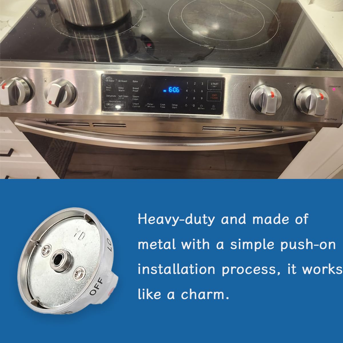 DG94-03500A/Z Compatible with Samsung NE63T8111SS/AA NE63T8311SS/AA Stove Knob Replacement, Electric Range DG94-03500V & DG94-03500W Stove Knobs (Not Universal)