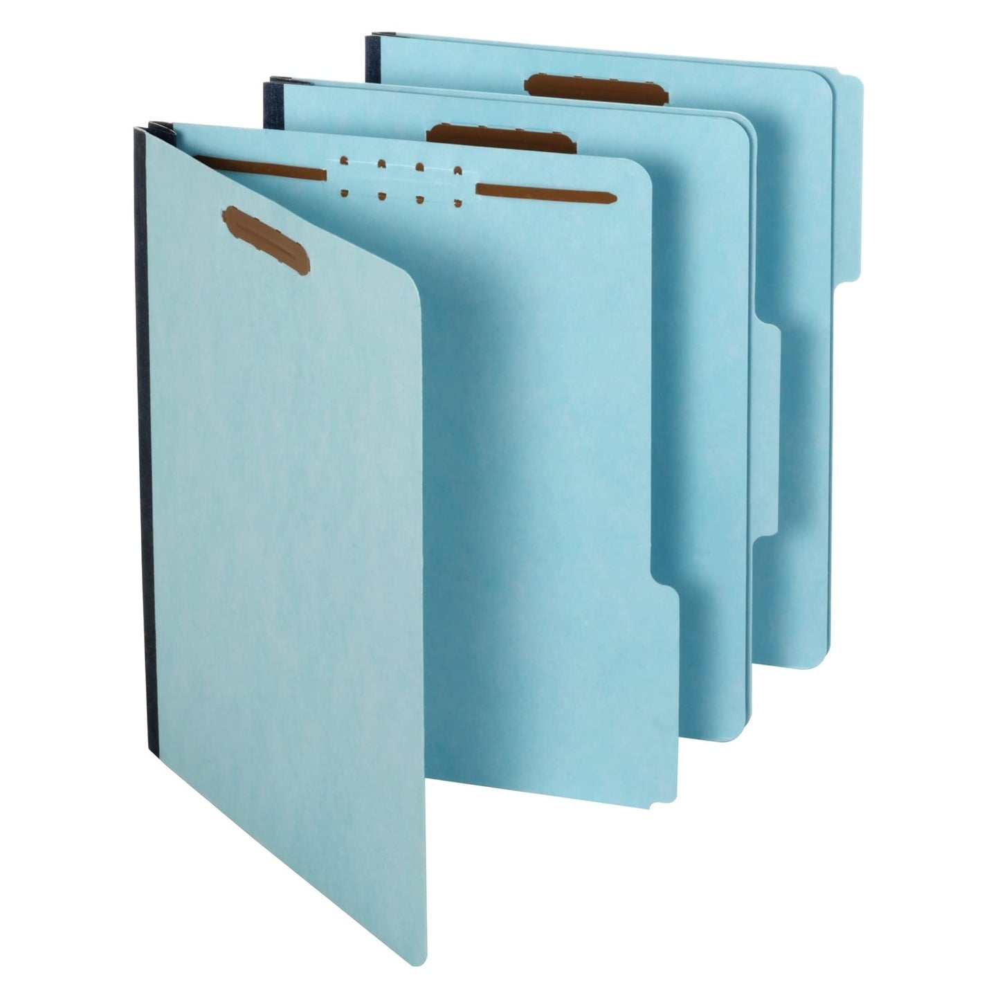 Globe-Weis Pressboard File Folder with 2 Fasteners, 1 Inch Expansion, 1/3 Tabs, Letter Size, 25-Pack, Blue, (615F21-3BLU)
