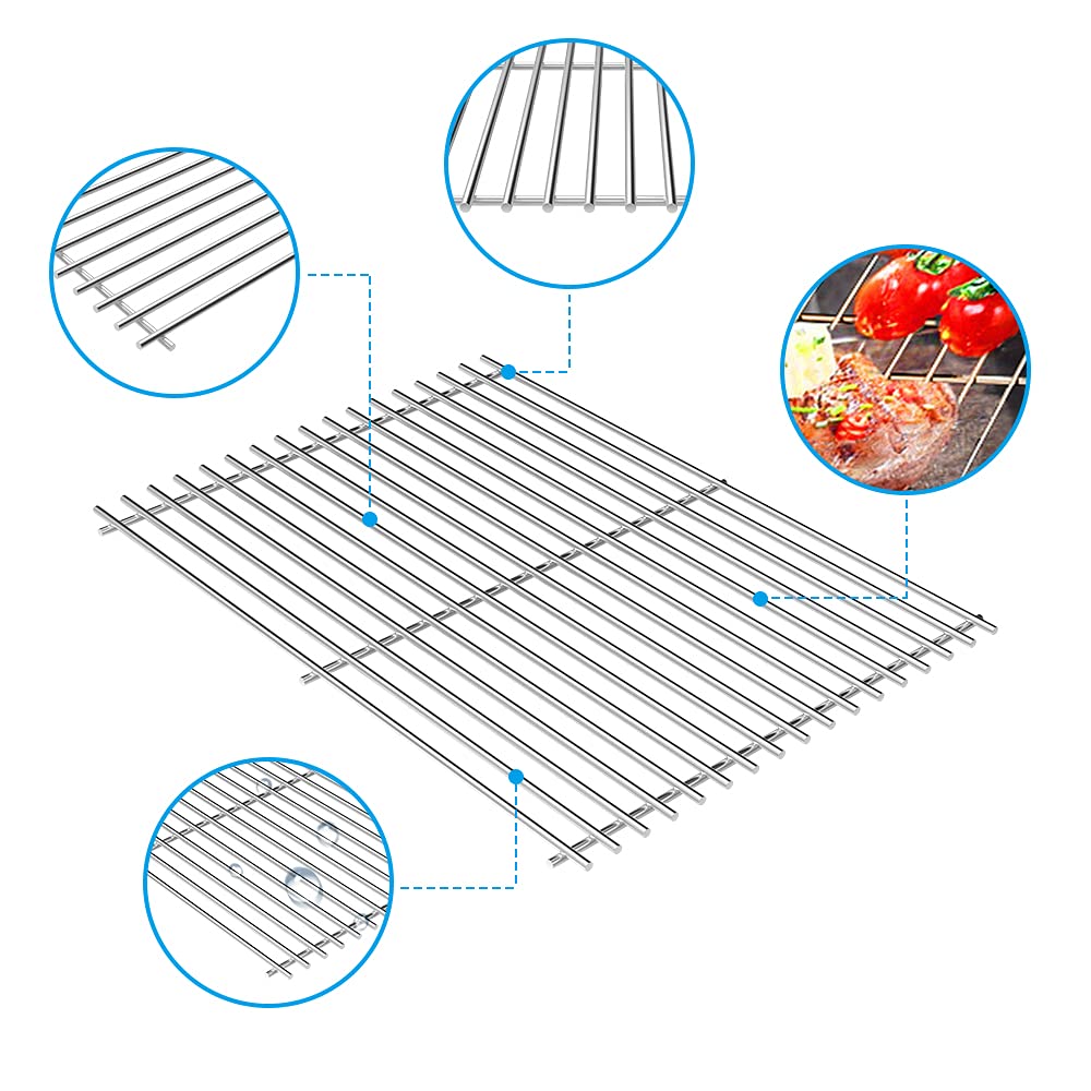 Stainless Steel Cooking Grate Grid for Coleman 85-3046-2, 85-3047-0, g35301, g35302, g35303, g35303lp, g35304, g35304n Heavy Duty Stainless Steel Cooking Grate Replacement Parts, 2 Pack