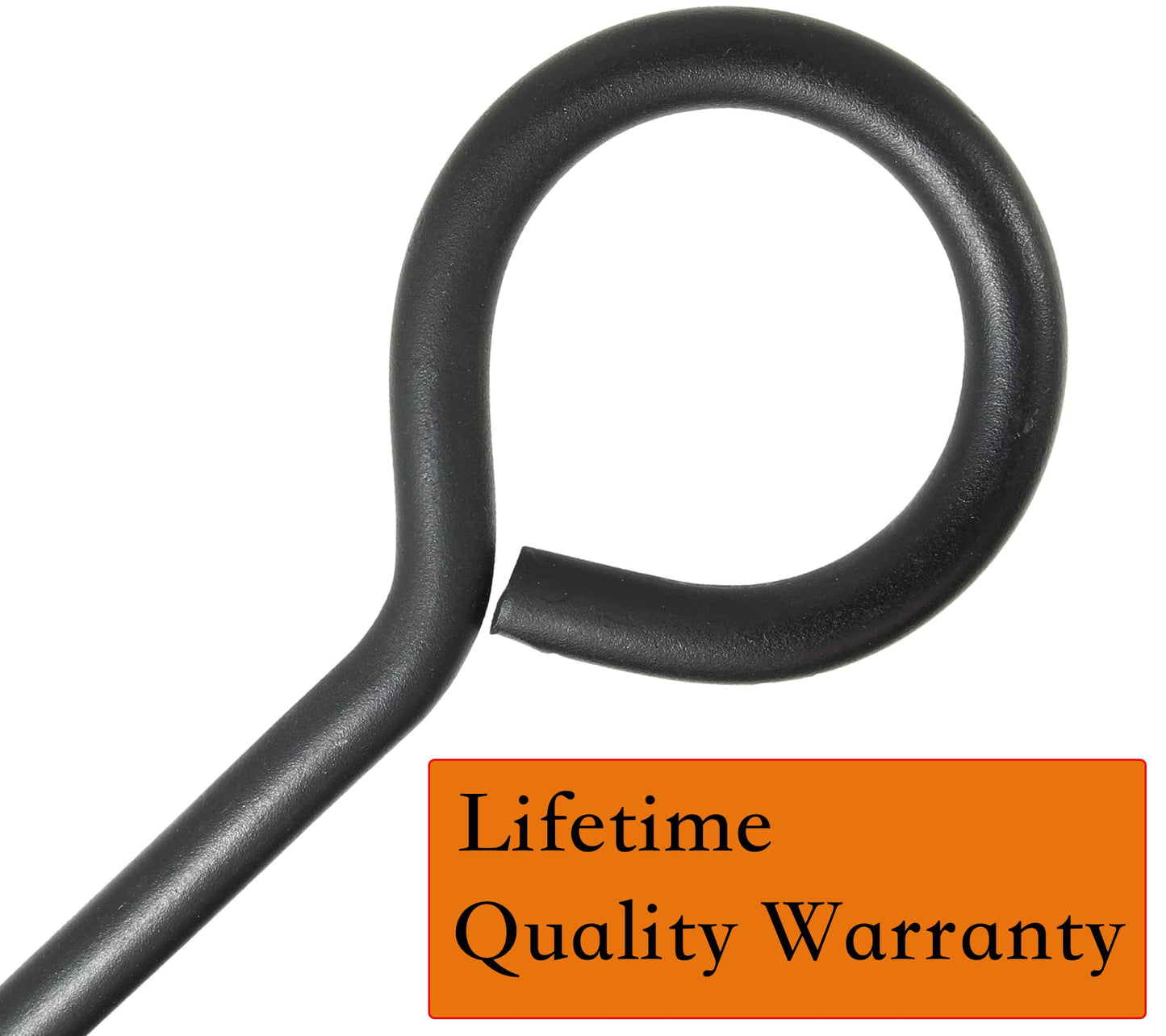Heavy Duty Wrought Iron Steel Fire Poker - Rust Resistant Black Finish - 40 in - Indoor & Outdoor Fireplace & Fire Pit Tool