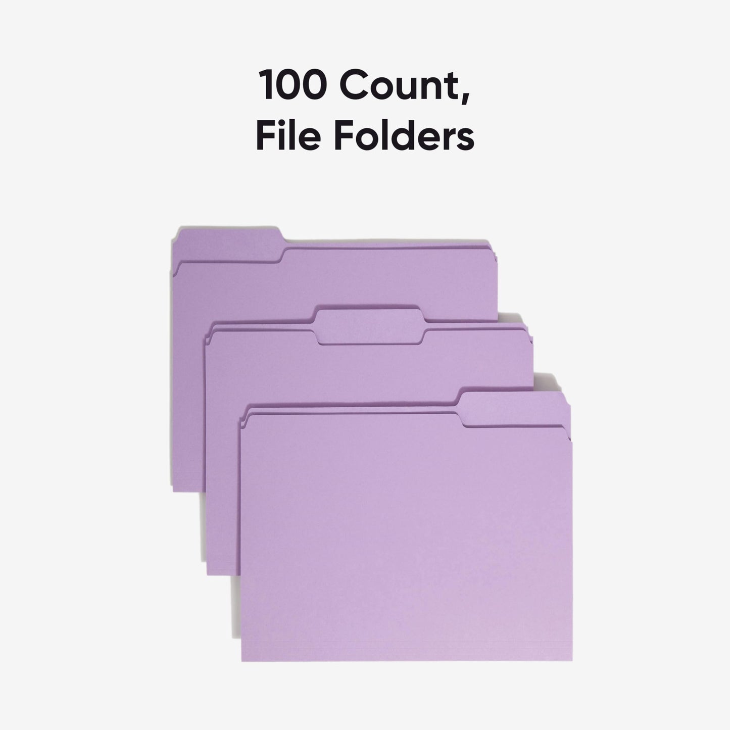 Smead 1/3-Cut File Folders, Letter Size, Lavender, 100 Per Box (12443)