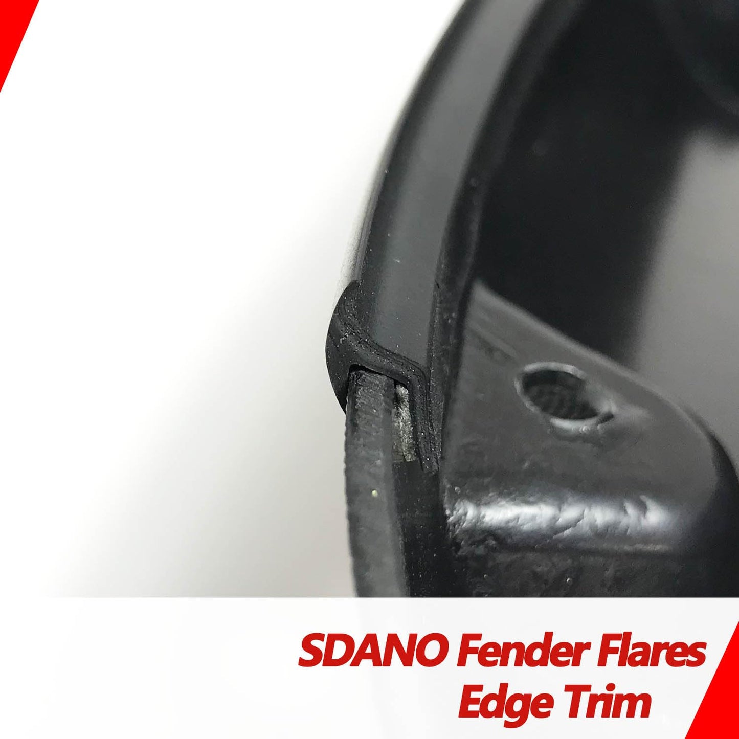 sdano Fender Flares Edge Trim, Fender Flare Rubber Seal for Car and Truck Wheel Wells, Rubber Gasket for Fender Flares Universal, Bonds w/Automotive-Grade Adhesive Tape, T-Style, 30’ Length
