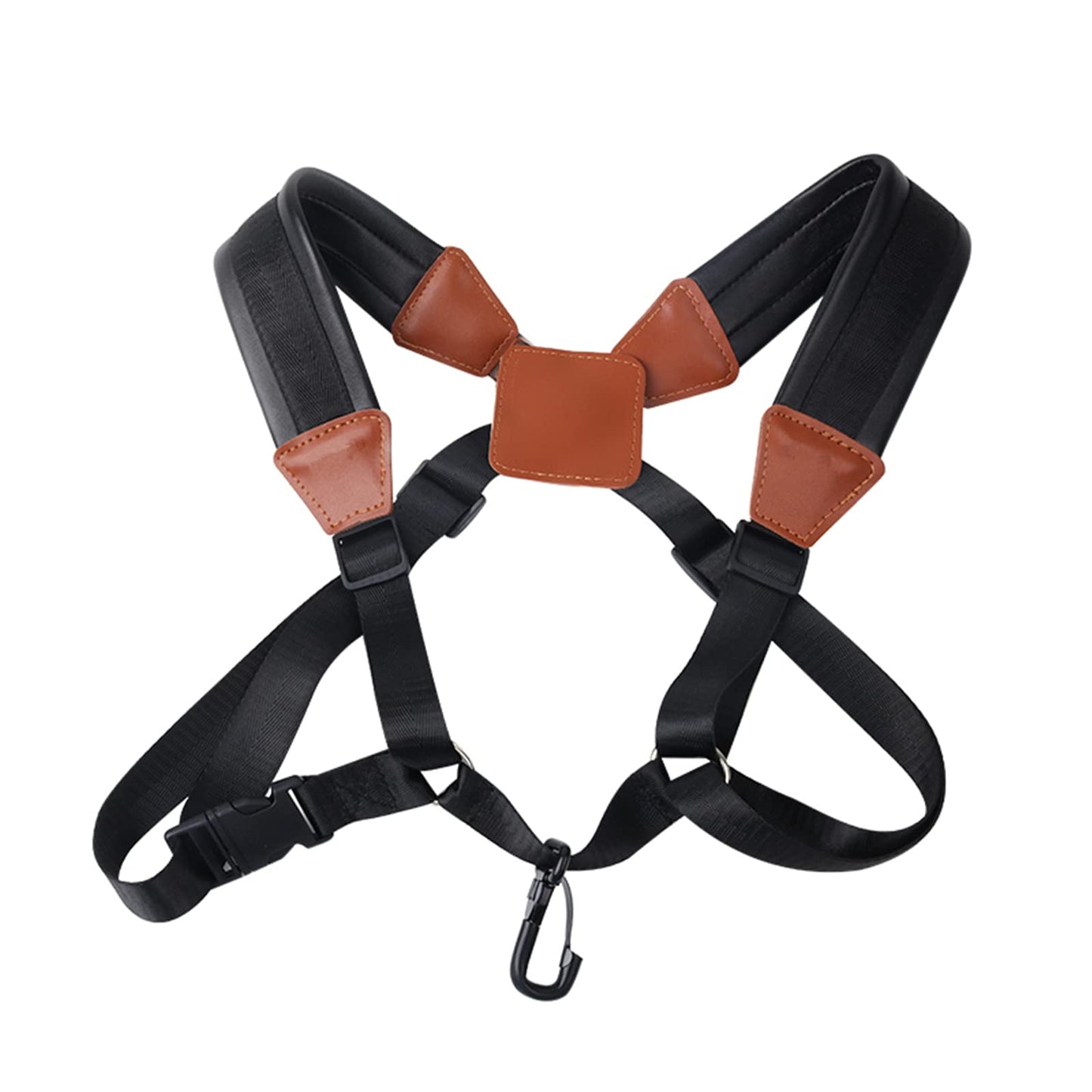 Miwayer Saxophone Neck Strap Sax Harness Shoulder Padded Neck Sling Adjustable For Baritone Alto Tenor Soprano Baritone Sax, Black, Small