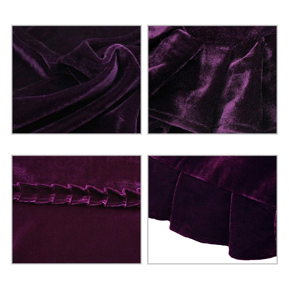Upright Piano Dust Cover, Decoration Pleuche Cover Accessories for Upright Piano Instruments(Purple)
