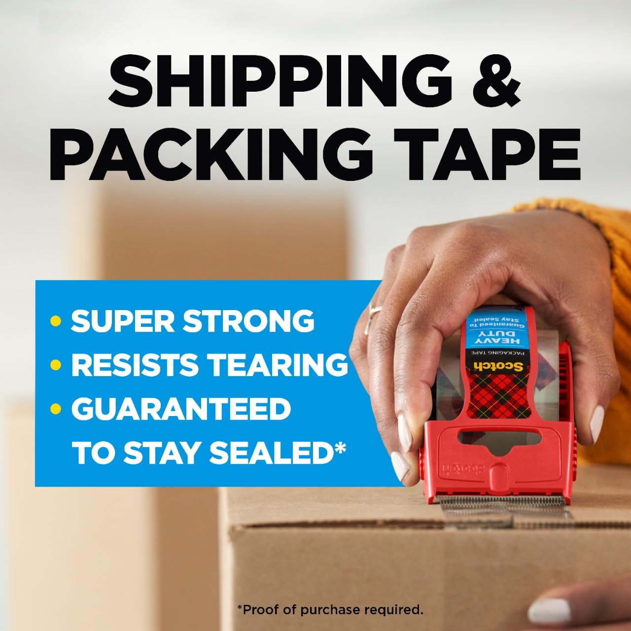 Scotch Heavy Duty Packaging Tape, 1.88 Inches x 800 Inches, 6 Rolls (142-6)