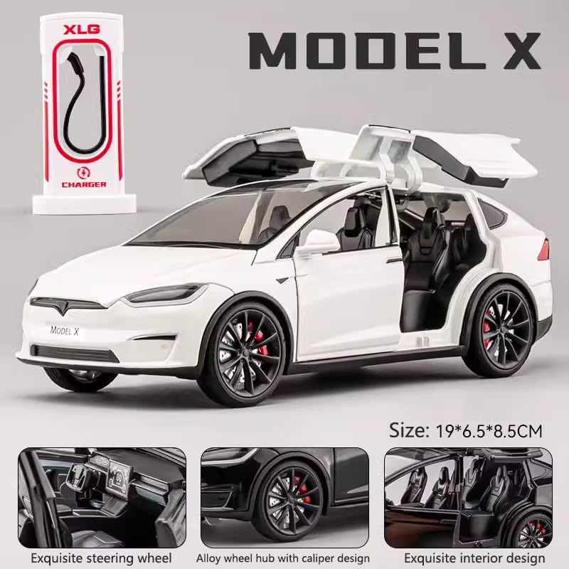Andek 1:24 Model X Alloy Car Model Simulation Sound and Light Pull Back Toy Car Metal Sports Car Boys Collection Ornaments Gift (Red)