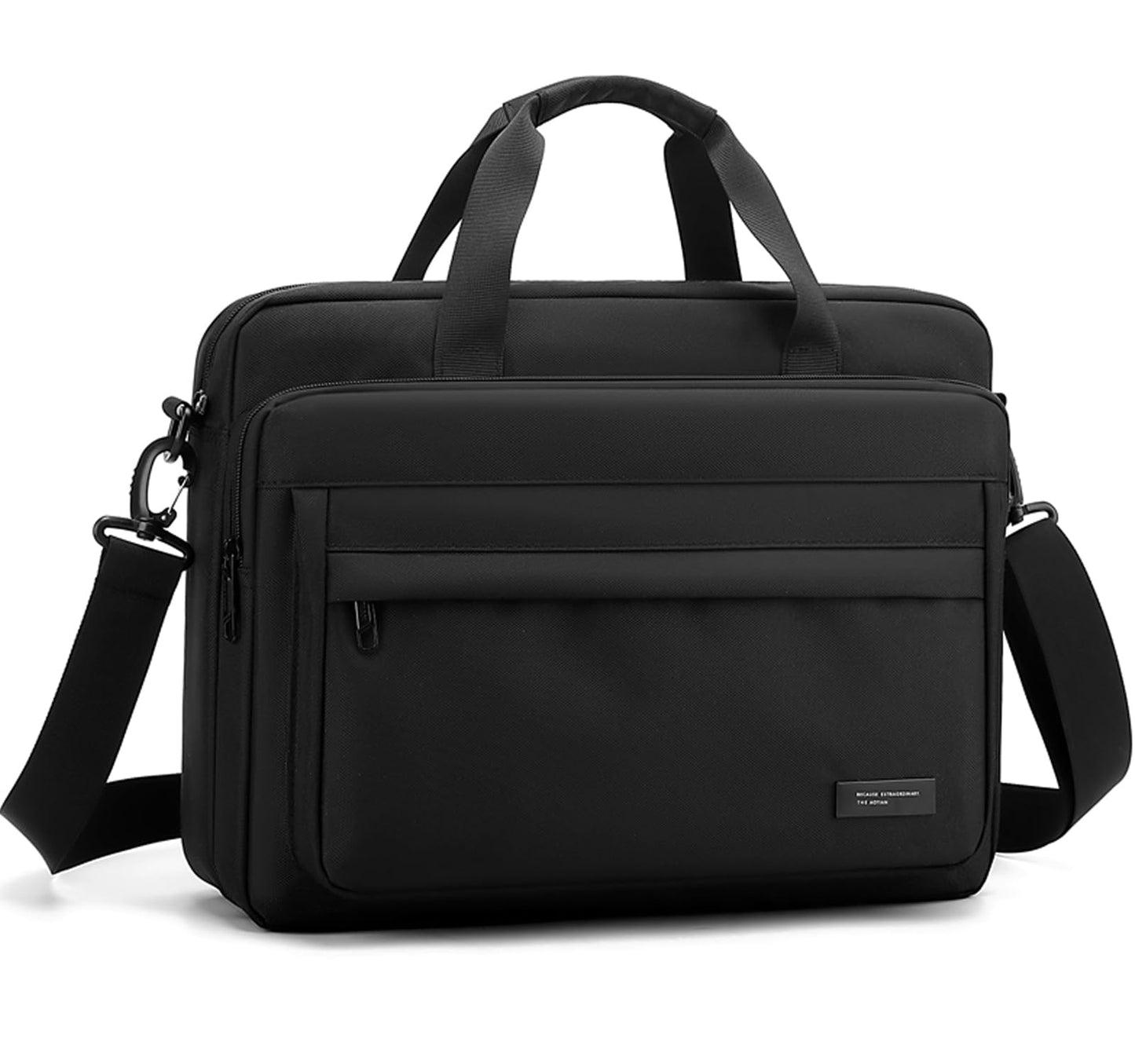 Laptop Bag 15.6 Inch Briefcase for Men Women Waterproof Nylon Lightweight, Shoulder Computer Messenger Handbag for Business Office Work Travel College Black