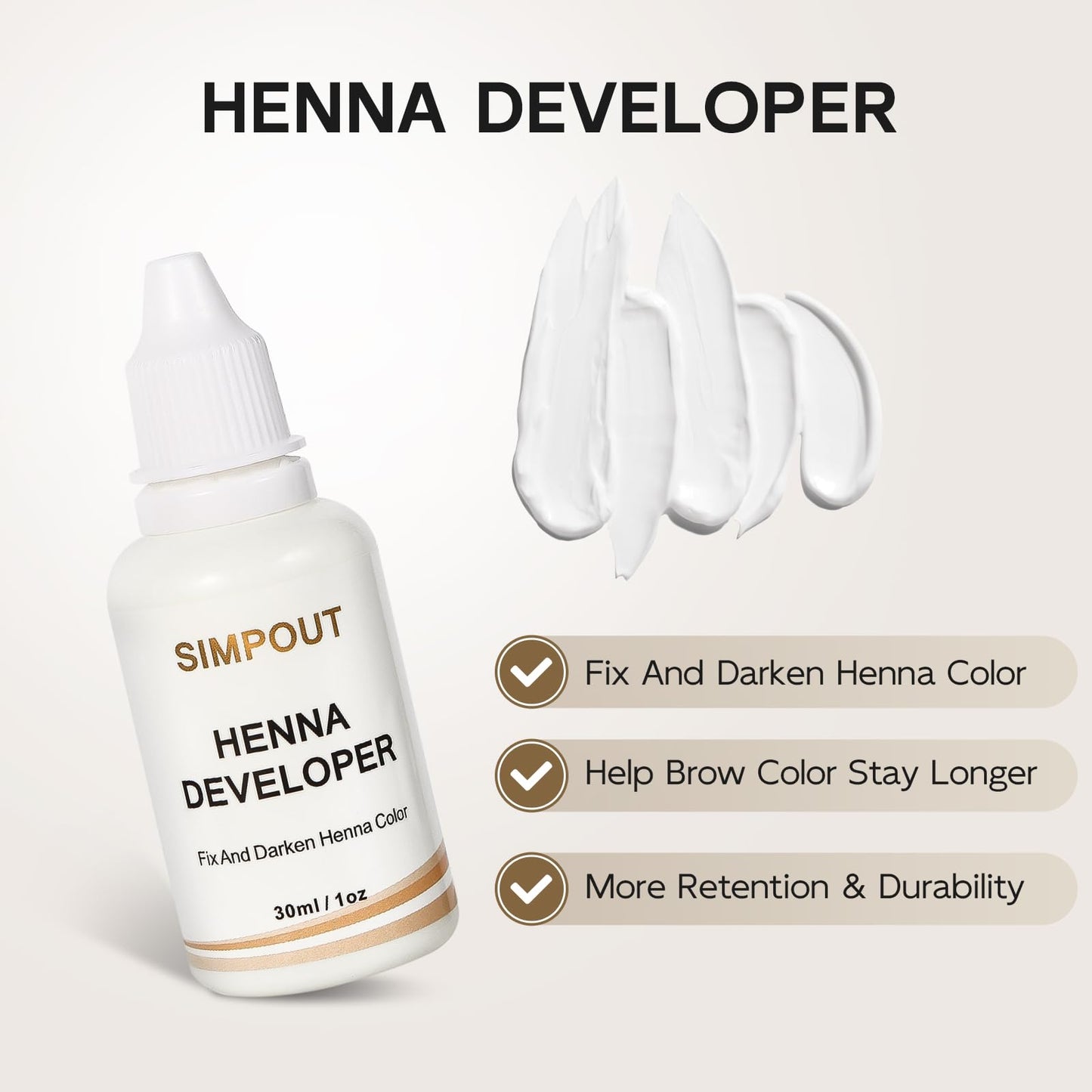 (Upgrade) Simpout Henna Brow Tint Kit - Spot Color Henna Hair Kit with Developer, 100% Natural Root Touch Up, Professional Salon & Home DIY Kit, Easy to Use (Black)