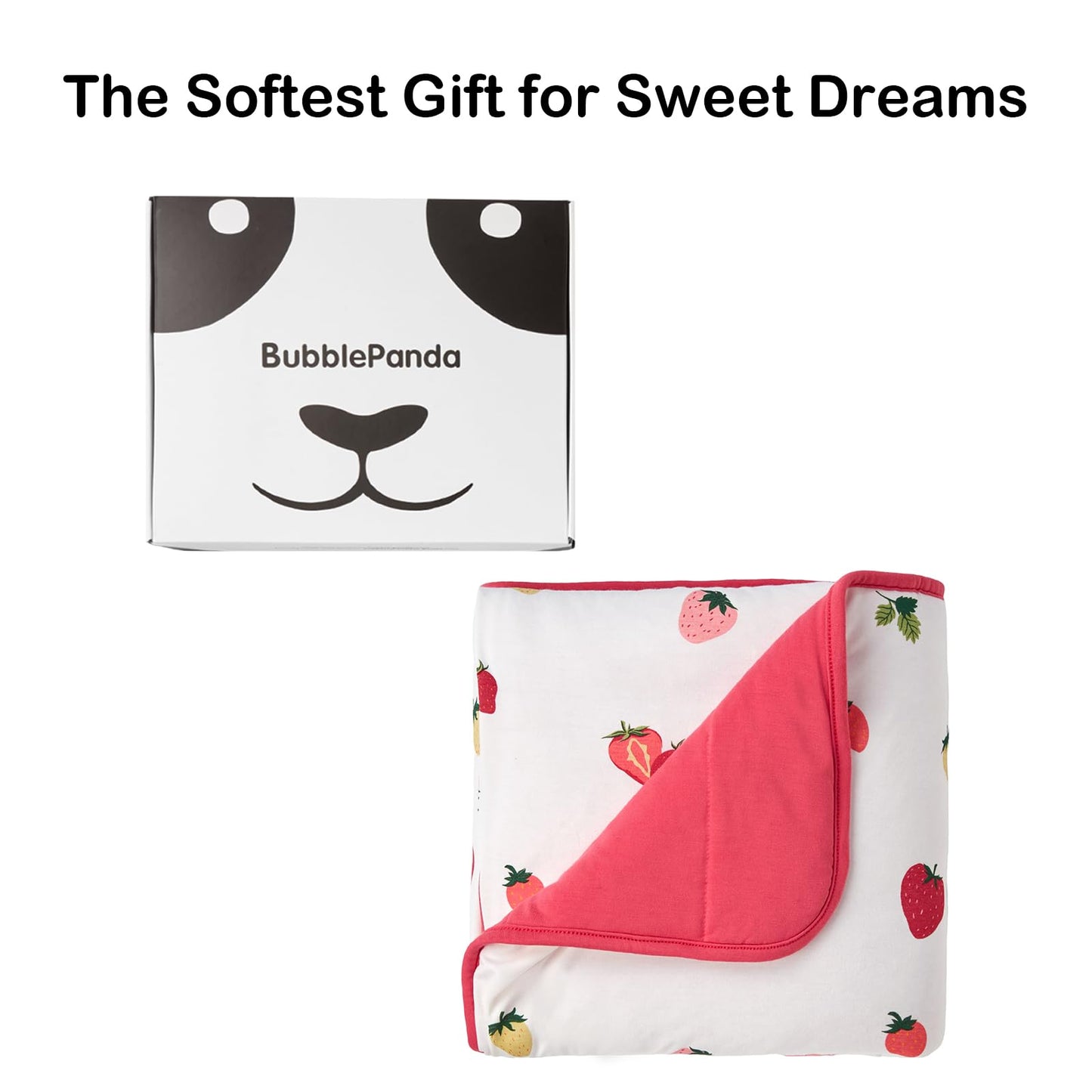 BubblePanda Rayon Made from Bamboo Baby Blanket for Boys Girls Neutral Soft Crib Blanket Toddler Quilt Comforter Newborn Nursery 30 x 40 Inch Strawberry