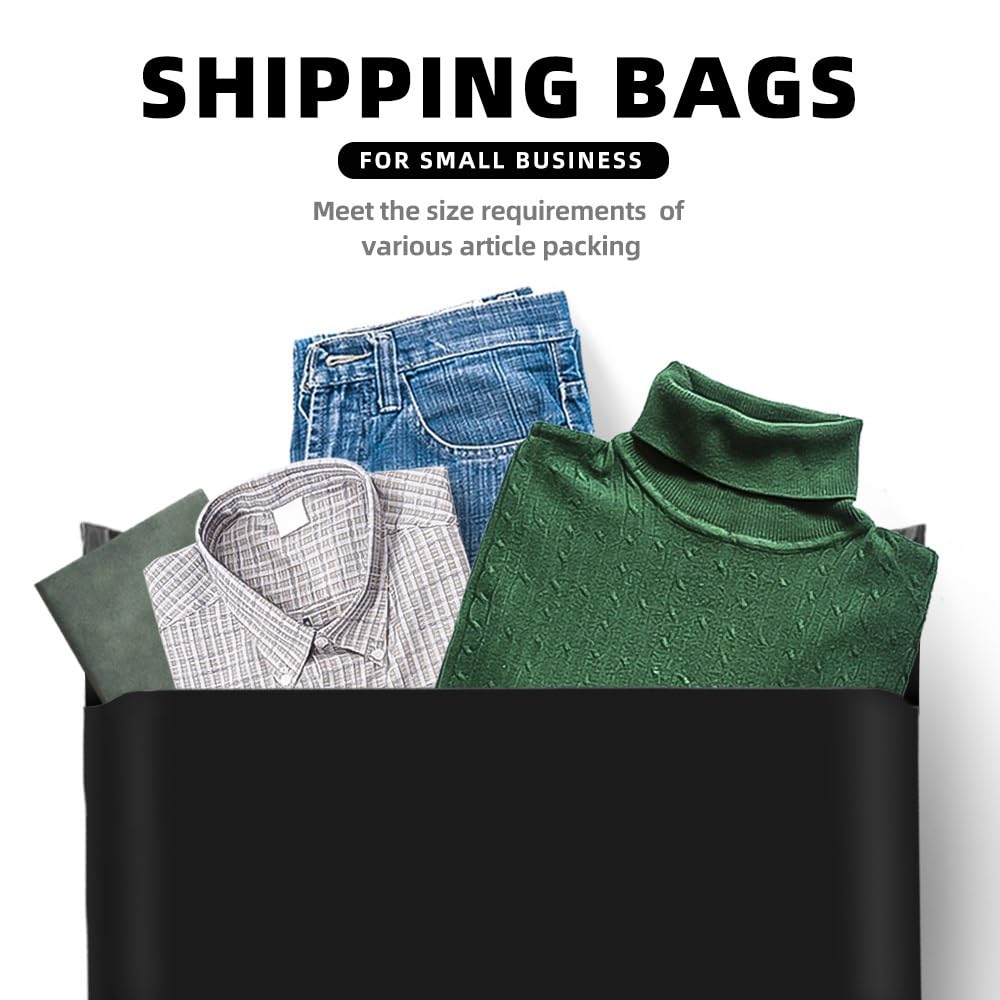 POLYSELLS 100 pcs 24x24 Inches Black Poly Mailers Shipping Envelopes, Strong Adhesive Sealing, Waterproof, and Tear-resistant Postal Mailing Bags for Clothing, Books, and Accessories