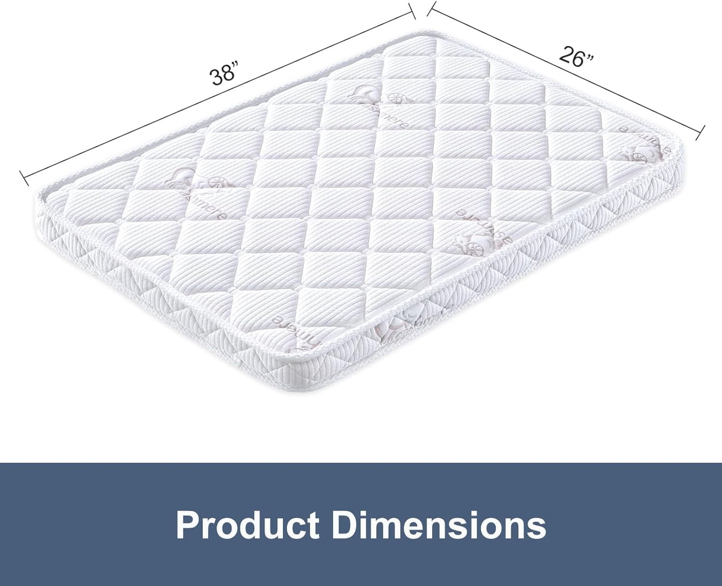 Premium Pack and Play Mattress Topper-38" x 26" x 1.5", Breathable, Soft, Safety-Reinforced Play Yard Mattress for Babies and Toddlers, Fits Pack N Play Playpens, White