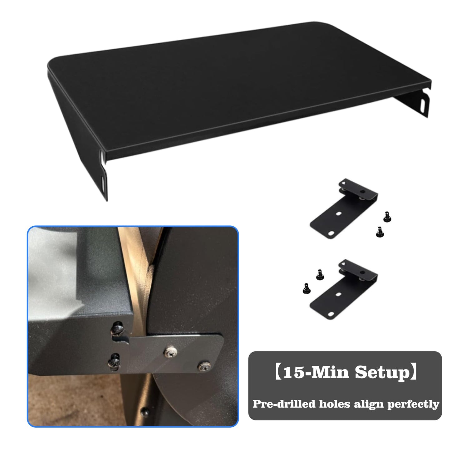 25x12” Folding Front Shelf for Traeger Pro 575/22, Ironwood 650, BAC362, Mesa/Century/Eastwood 22 | Heavy-Duty Grill Accessory | Barbecue Stand Shelves | 30lb Capacity & Space-Saving Design