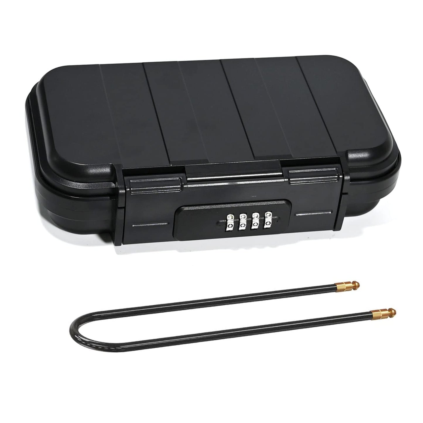 CADUFUELLY Travel Safe Portable Password Box ABS+Stainless Steel Brushed Outdoor Portable Mini Valuables Storage Box, Office, Hotel, Cars, Travel etc, Waterproof and Fall Proof for Home