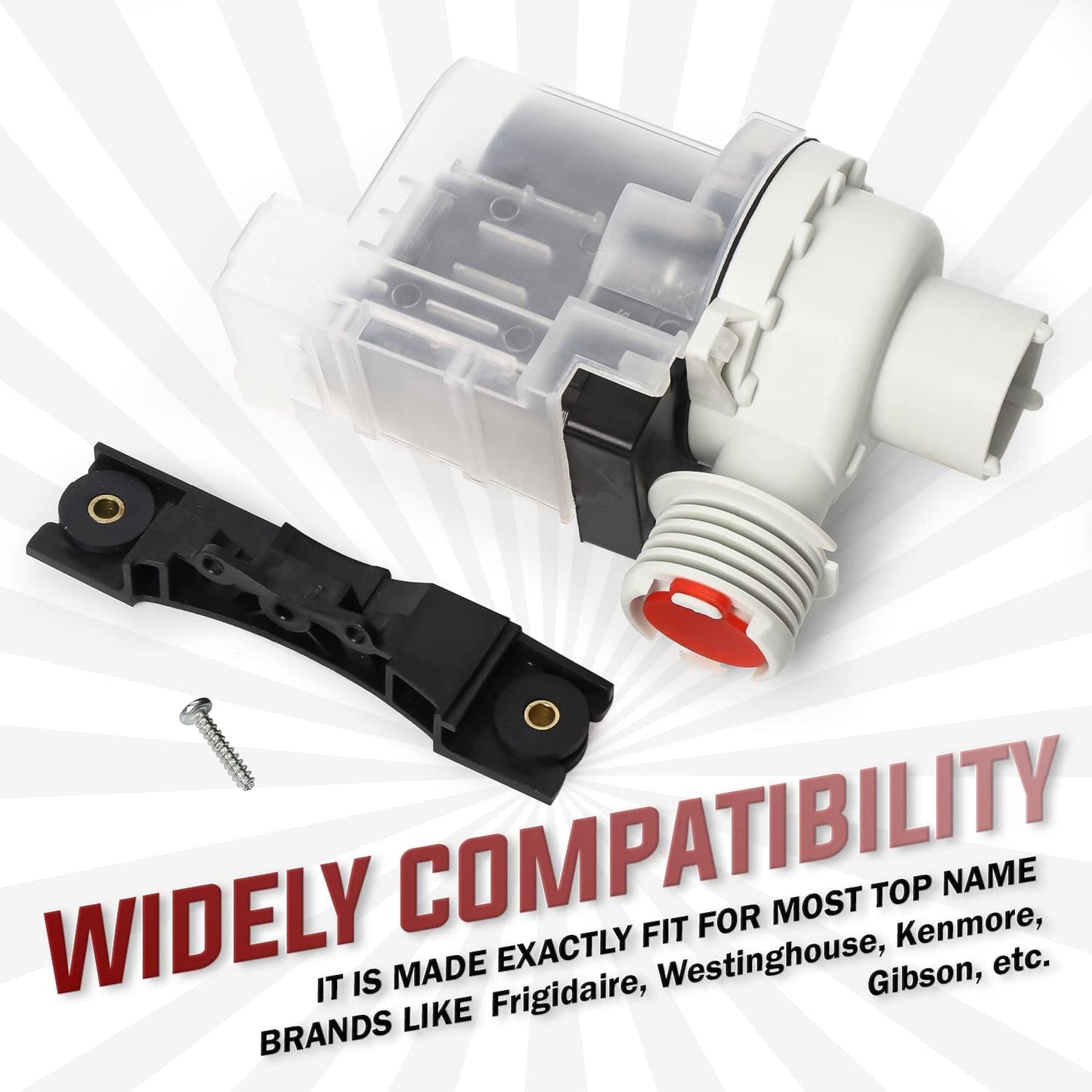 137221600 Washer Drain Pump Kit Replacement Part for Ken-More Frigi-daire Replace 137108100 AP5684706 134051200 134740500 134740800 137108100 137151800 137151800 137151900