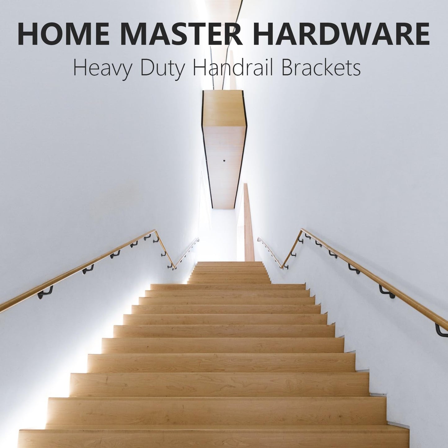 Hand Rail Bracket Heavy Duty Hardware for Stairways, Home or Office Stair Support Handrail Brackets Matte Black 6 Pack HOME MASTER HARDWARE