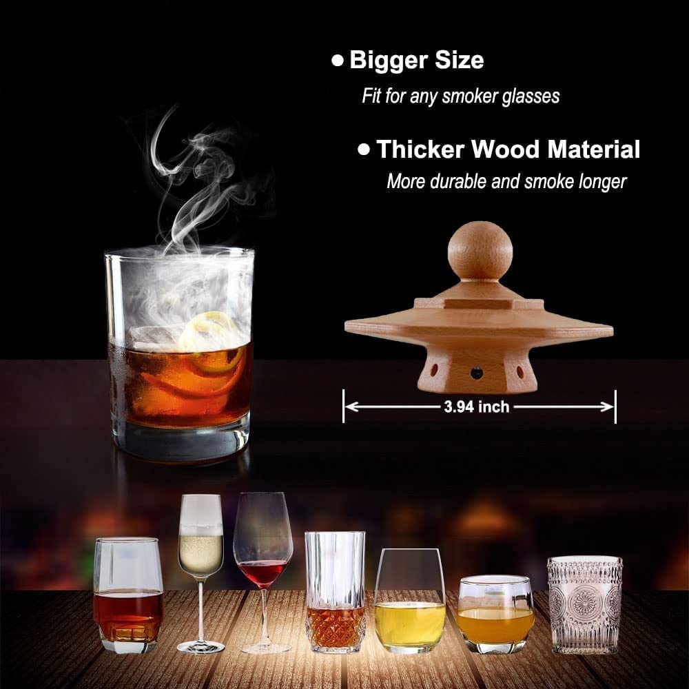 Cocktail Smoker Kit for Bourbon Whiskey Gifts for Men Drink Smoker Infuser Old Fashioned Smoker Kit with Torch Bongos Smoking Smoked Fashion Top Whiskey Making Accessories Infuse Cocktail Wine Meat