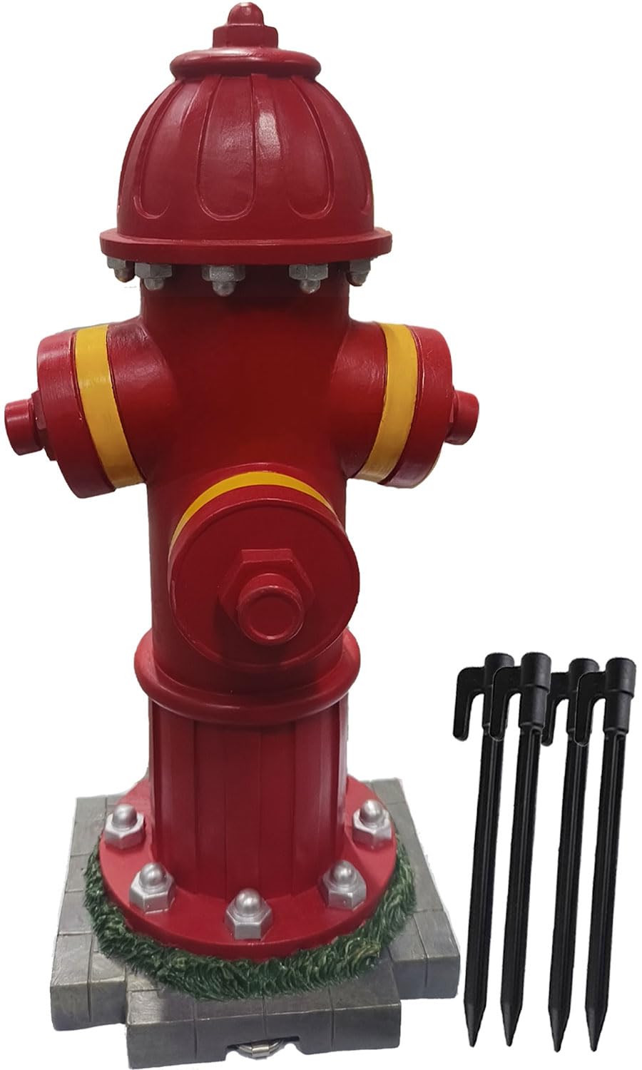 CUZOKOLA Dog Fire Hydrant Pee Post With 4 Stakes, 14.5 Inches Red Puppy Training Outdoor Ornament for Garden Yard Decorations