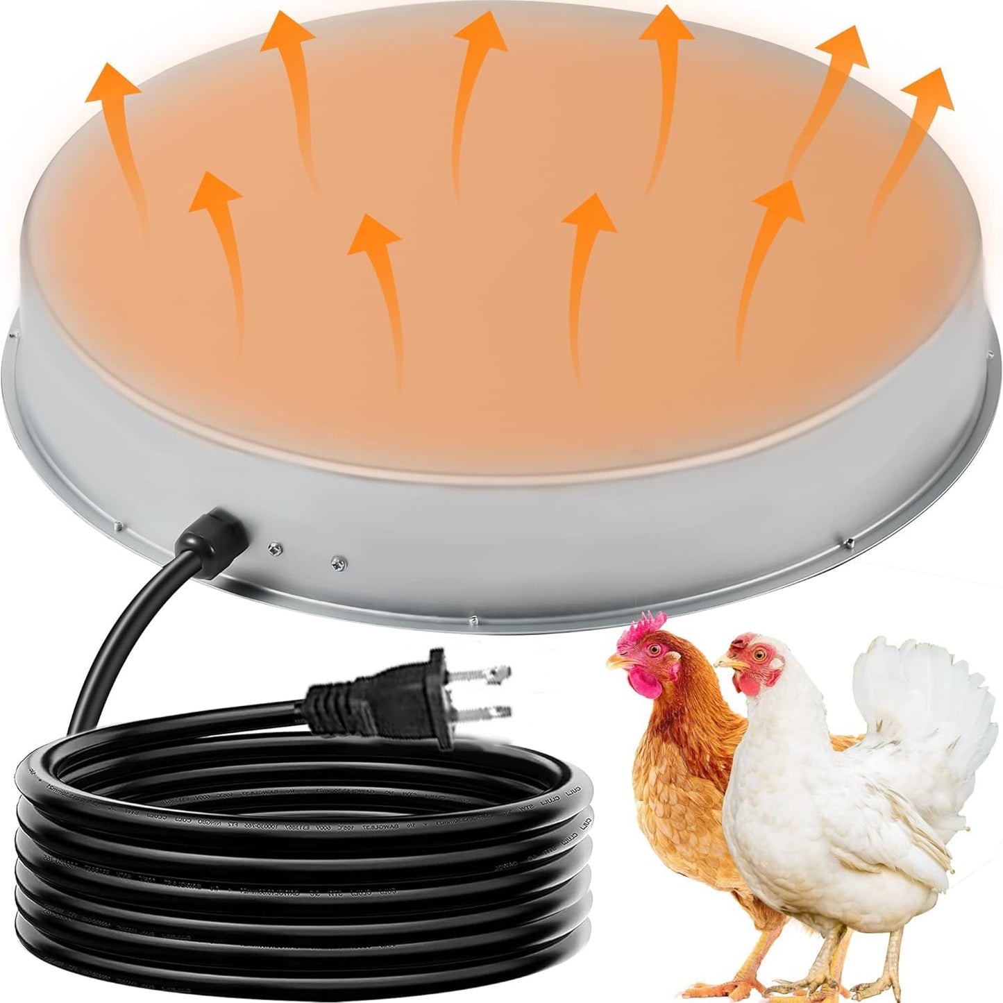 Poultry Chicken Water Heater: Chicken Water Heater Base for Winter, for Plastic/Metal Poultry Watere Under 6 Gallons, Heated Waterer for Chickens 130W