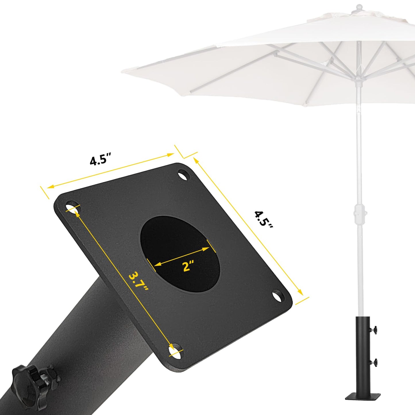 VANROUG Patio Umbrella Bases Heavy Duty Umbrella Holder Outdoor Umbrella Base Stand Mount Umbrella Clamp for Decks, Docks, Patios, Garden, Pontoons, Picnic Tables (1)