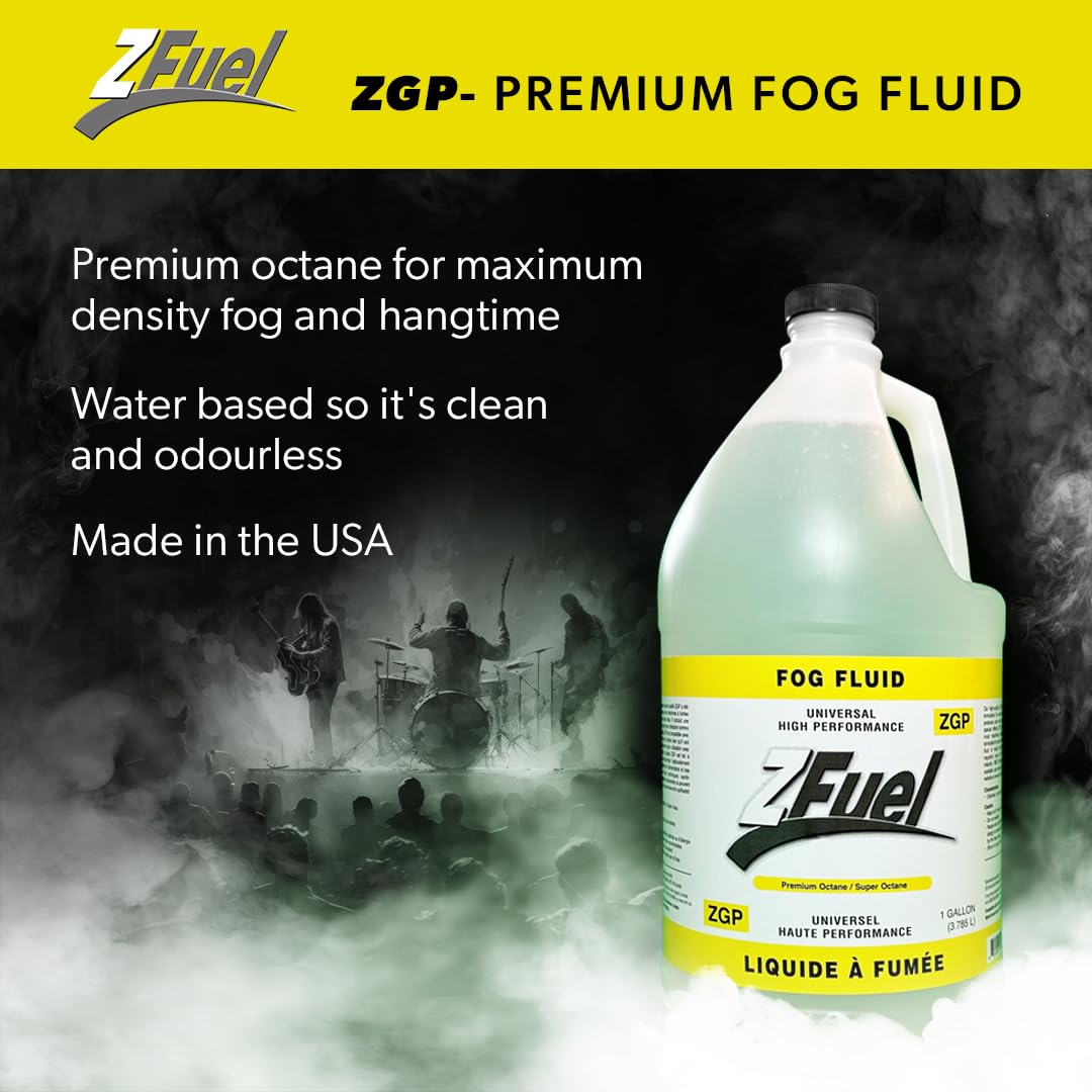 Z Fuel Universal ZGP Premium Octane Fog Fluid Juice - 3.78 Litres - Professional Grade For Fog Machine - Perfect For Halloween, Weddings, Party or DJ Effects - High Output & Super Long Lasting