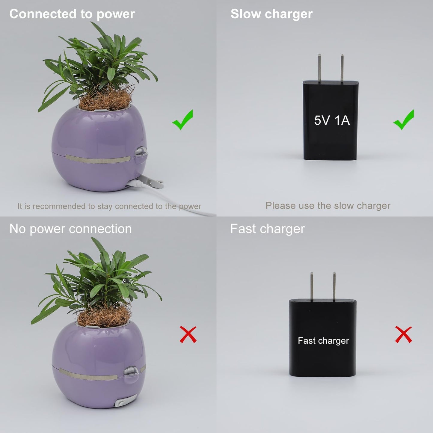 Smart Flowerpots,Smart Pet Planter,Ai Planter,Intelligent Flowerpots,Multiple Expressions,7 Smart Sensors, and Ai Chips Make Raising Plants Easy and Fun for Living Room,Desk Plant-Free(Purple)