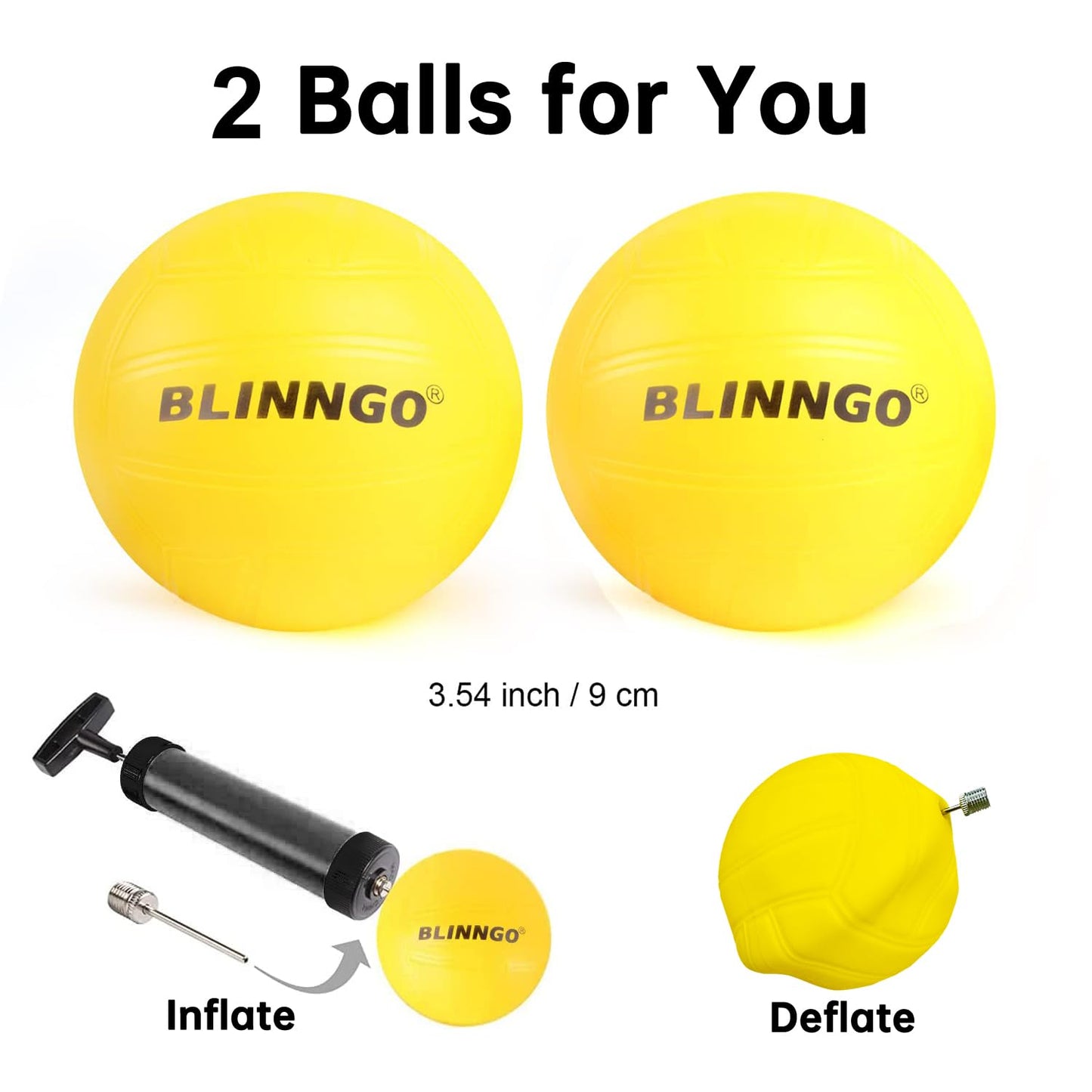 Roundnet Game Set, Daytime Beach Ball Game Set with 2 Balls and Patented Net, Lawn, Beach, Backyard Outdoor Game for Adults and Family