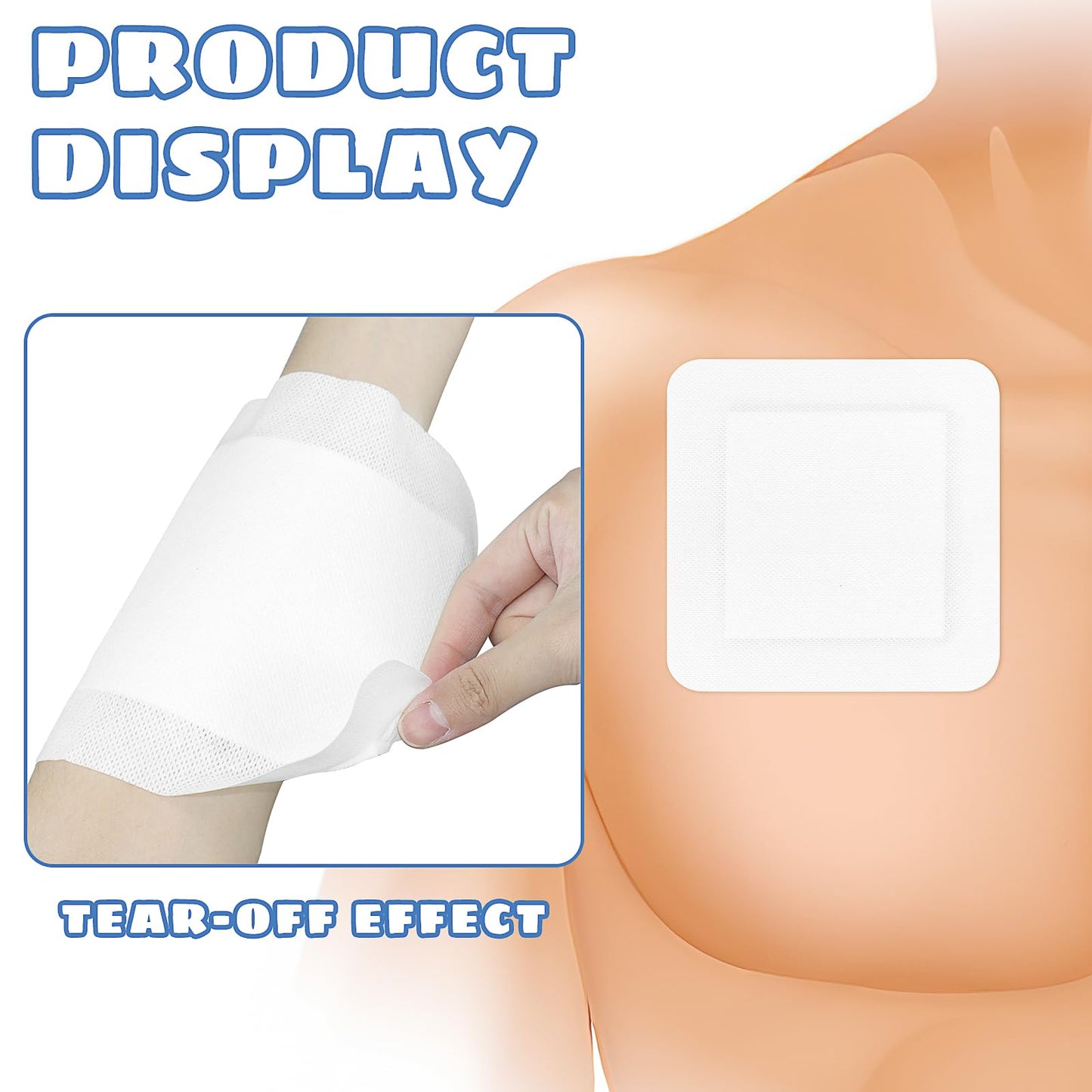 50 Pieces Bordered Gauze-Island Dressing is 5.9 x 5.9 Inch Wound Bandage Adhesive Patches Post Shower Pads Breathable Borders Individually Packed Pouches