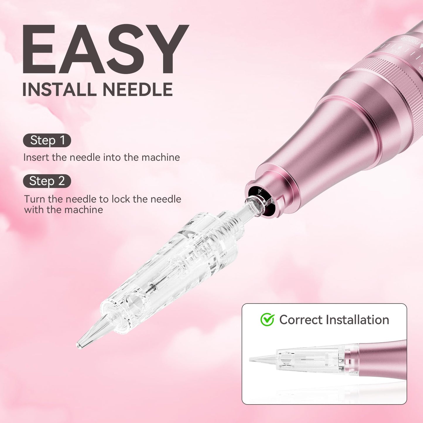 Charme Princesse Wireless Permanent Makeup Machine Kit Rotary Eyebrow Pen Machine With 15pcs 1R/1P Needles Supply for Eyebrow Lip Eyeliner EK403-4-US-FBA24