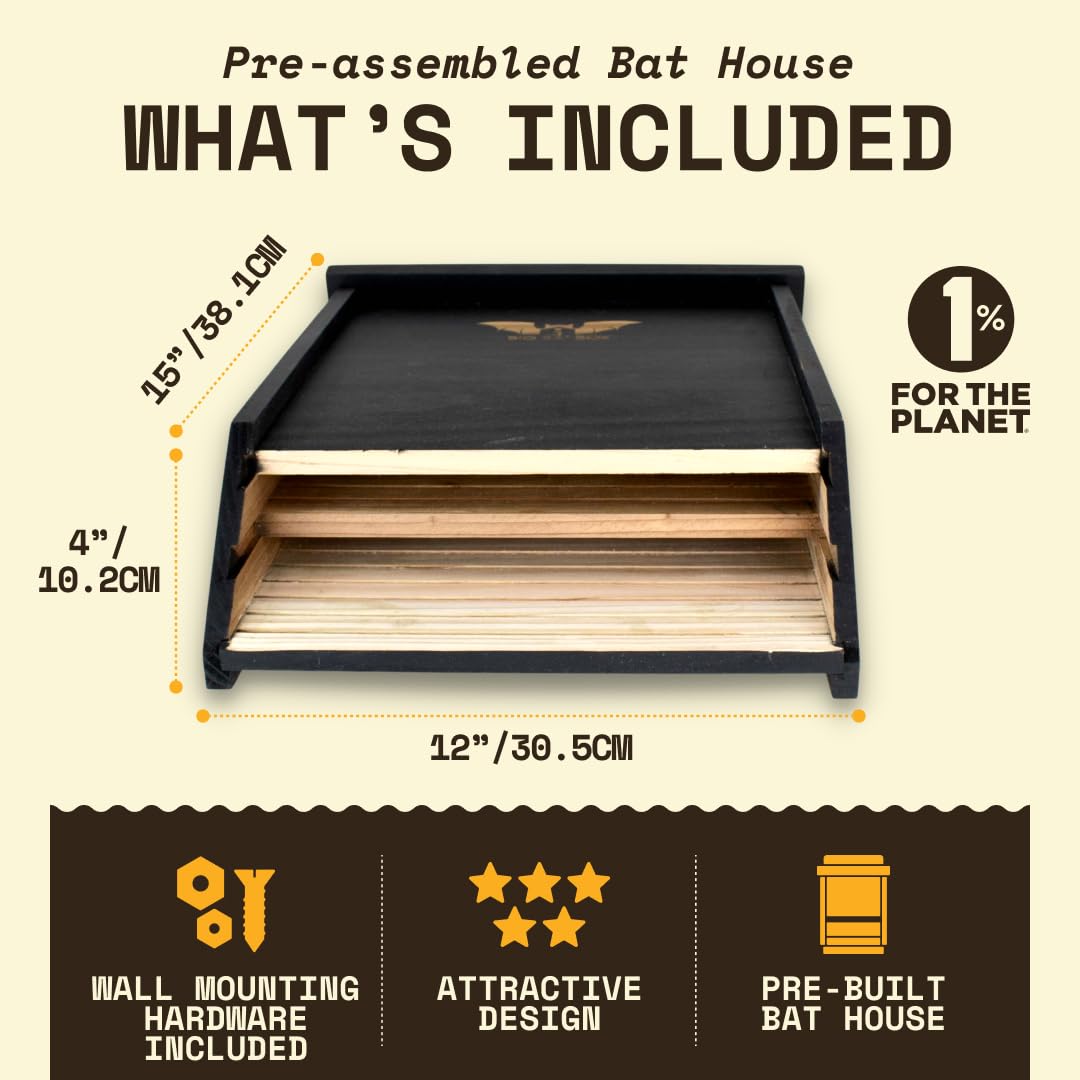 Bat House for Outdoors - Free Your Backyard from Mosquitoes - Bat Boxes for Outside - Natural Mosquito Repellent