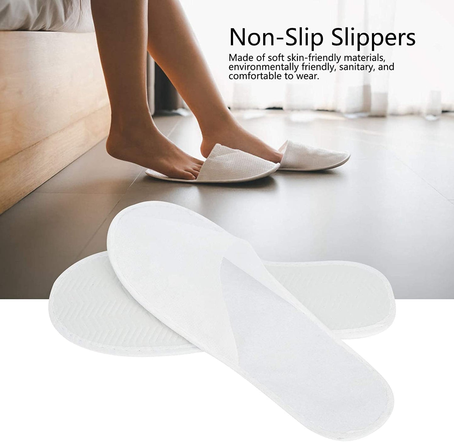 30 Pairs Disposable Spa Slippers Velvet Closed Toe Slippers for Hotel, Home, Guest Use, Fits up to US Men Size 10 and Women Size 11, White