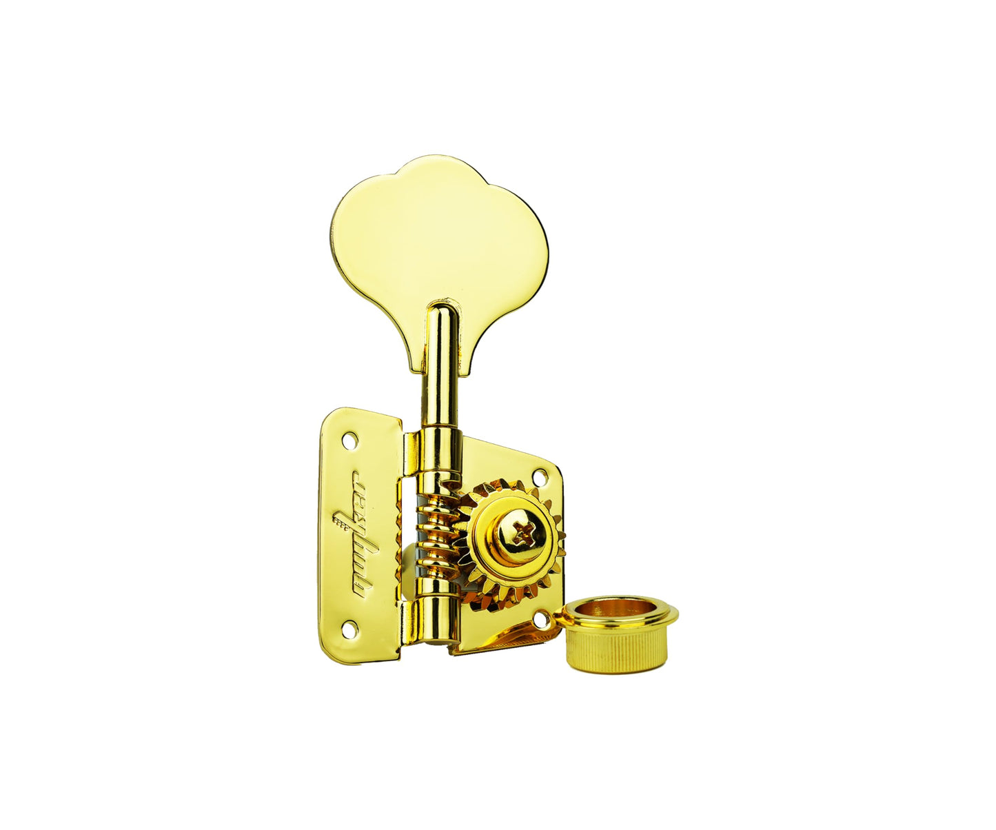Guyker Bass Tuners (2R + 2L) - 1:20 Ratio Open Gear Tuning Key Pegs Machine Head Replacement for Electric Jazz Guitar Bass or Precision Instruments - GK530 Gold
