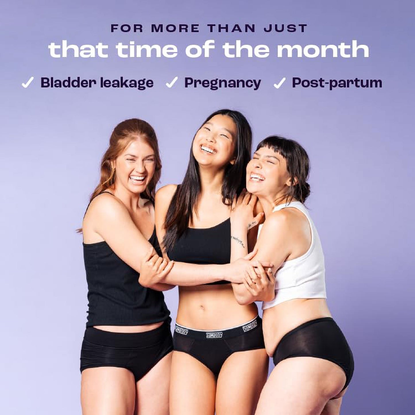 Bambody Absorbent Brief, 5th Gen - Small, 5 Pack, Black