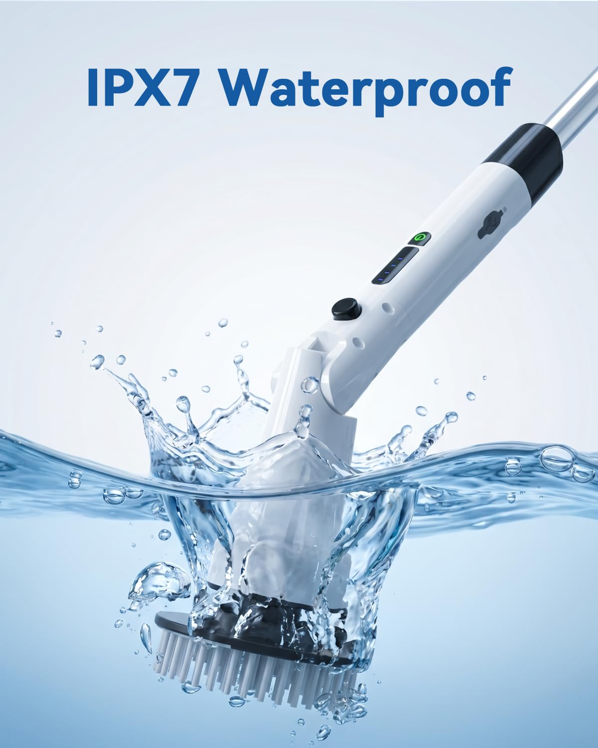 Electric Spin Scrubber, Hillyfe Power Shower Cleaning Brush with 8 Replaceable Brush Heads, IPX7 Waterproof, 2 Speeds (300/400 RPM) Electric Scrubber with Wall Mount Hook for Bathtub, Floor
