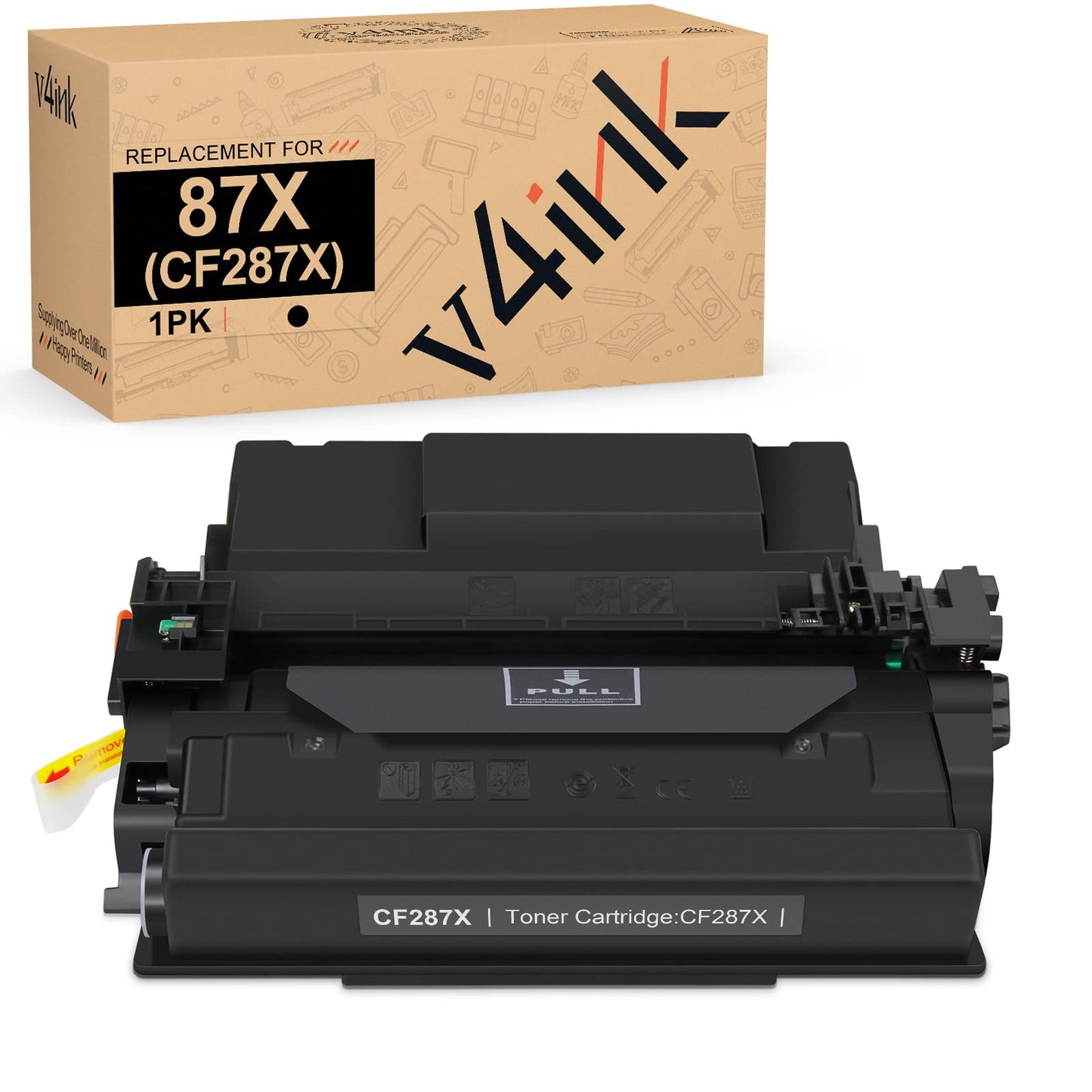 v4ink Compatible Toner Cartridge Replacement for HP 87X CF287X High-Yield Work with LaserJet Enterprise M506 M506dn M506n Pro M501 M501dn M506 M506x M527 M527dn Printer 1-Pack