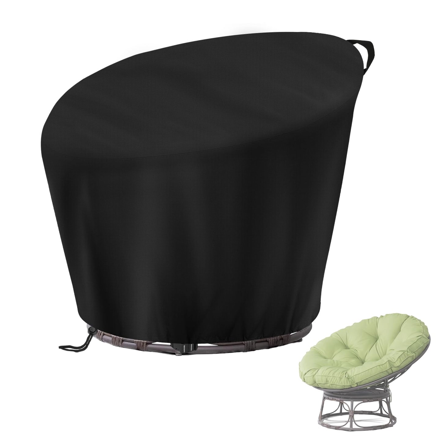 Agustone Papasan Chair Cover, Waterproof Cover for 47in Outdoor Patio Wicker Papasan Chair Cover Heavy Duty Cover