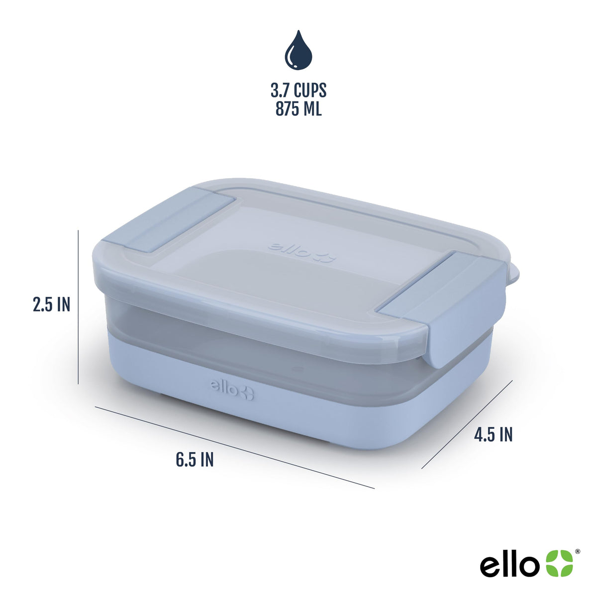 Ello Plastic 3.7 Cup Meal Prep Set 10 Pc, 5 Pack Set - BPA Free Plastic Food Storage Container with Silicone Boot and Airtight Lids, Dishwasher, Microwave, and Freezer Safe, Elderberry