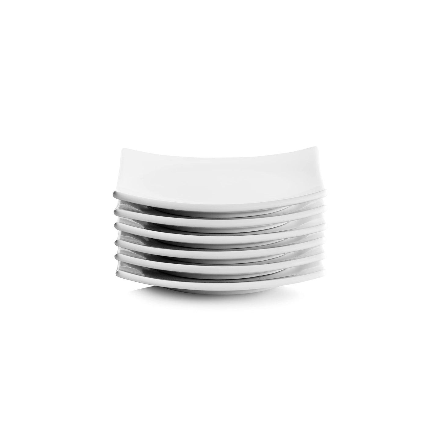 Simply Coupe Square Dish 6'' Appetizer Plate, Set of 6