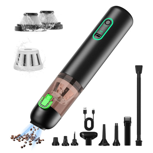 Mini Car Vacuum Cleaner Cordless Powerful, 20000PA Handheld Vacuum Cordless Suction USB Rechargeable，4 in 1 Portable Dust Buster Handheld for Car, Boat, Desk, Home, Keyboard, Office, Pet Hair
