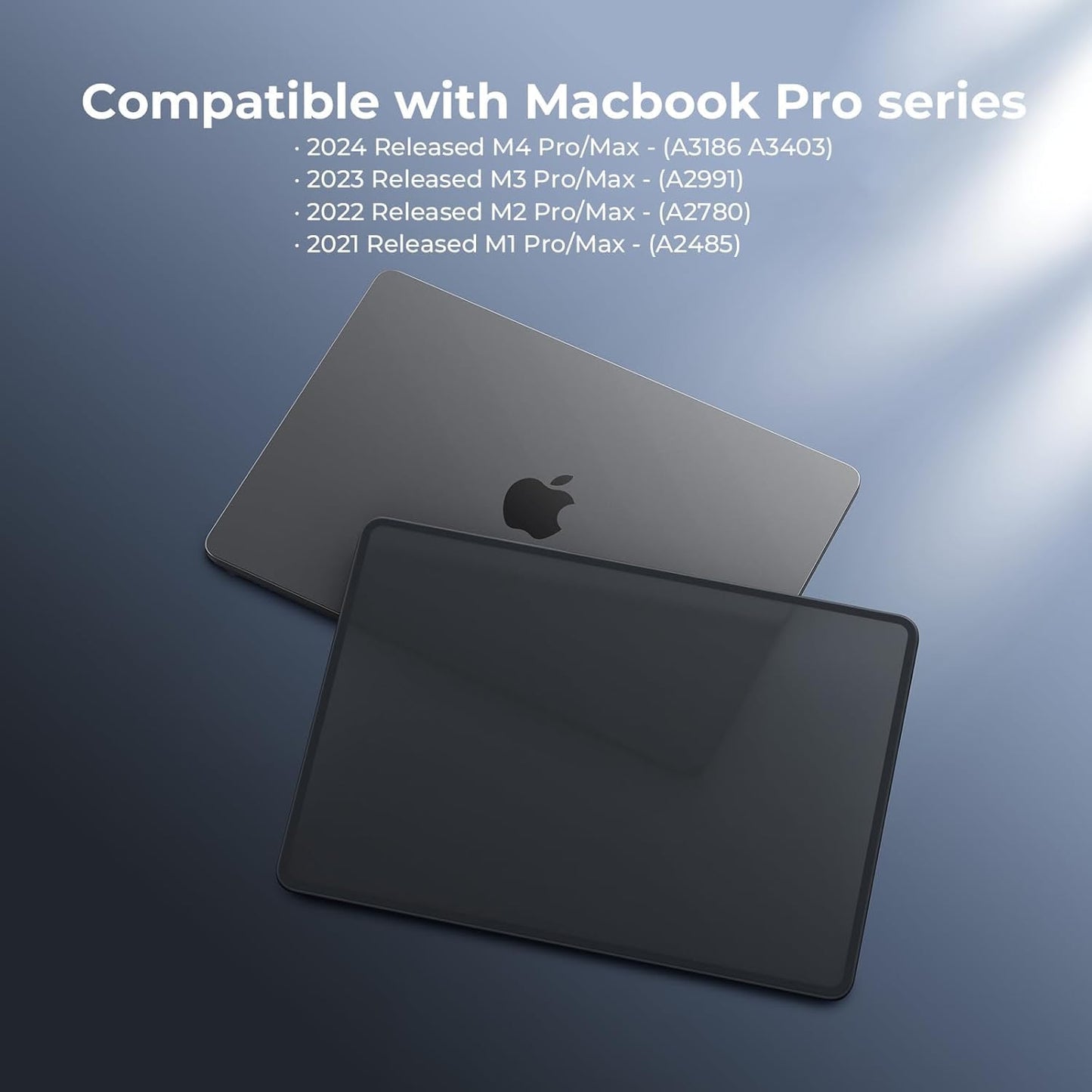 BlueSwan Compatible with MacBook Pro 16 inch Anti-Cracking Hard Shell Case, M4 M3 M2 M1 2025 2024-2021 Pro/Max A3403 A3186 A2991 A2780 A2485, Anti-Fingerprint Soft TPU Bumper, Frosted Black