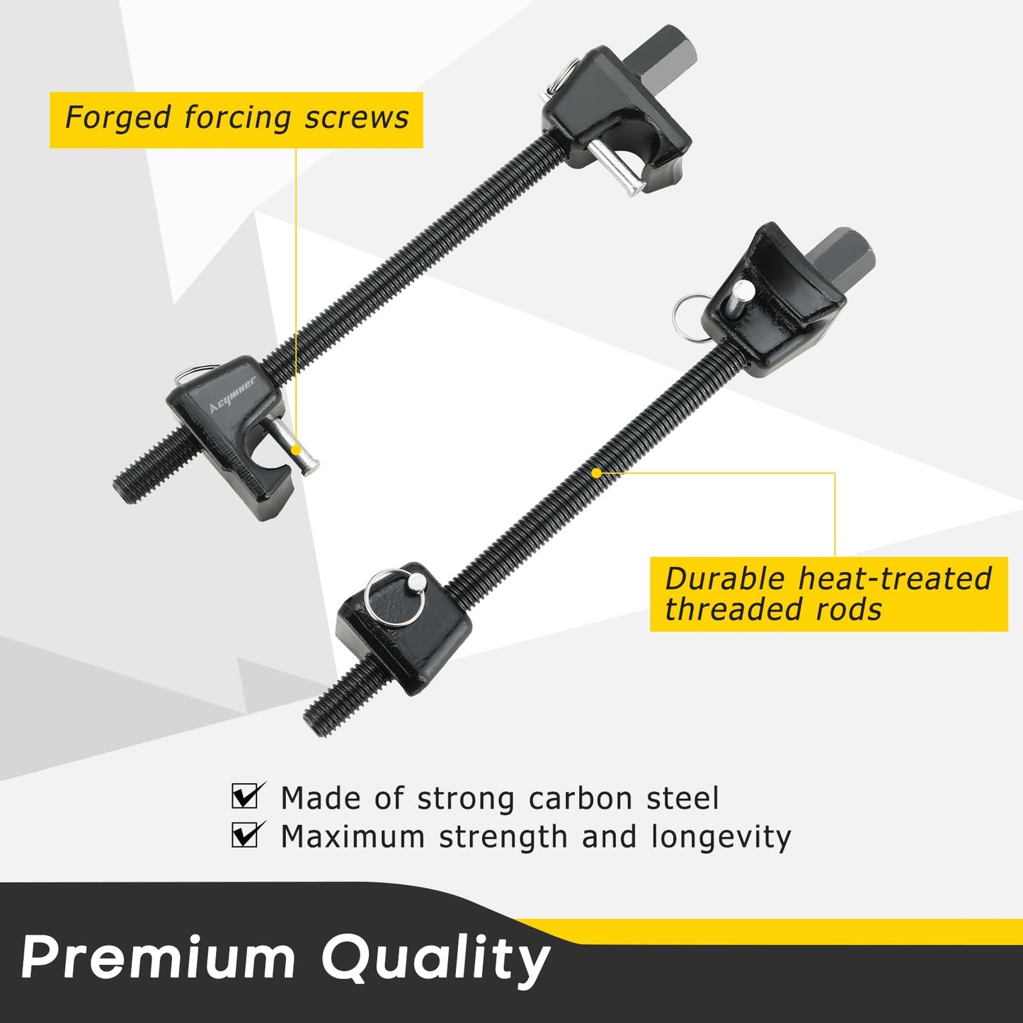 Acymner Macpherson Strut Spring Compressor Tool Kit | Universal Coil Spring Compressor Tool, 1/2" Square Drive Heavy Duty Strut Compressor for Car Truck Motorcycle,with Detent Pins,Set of 2,300mm