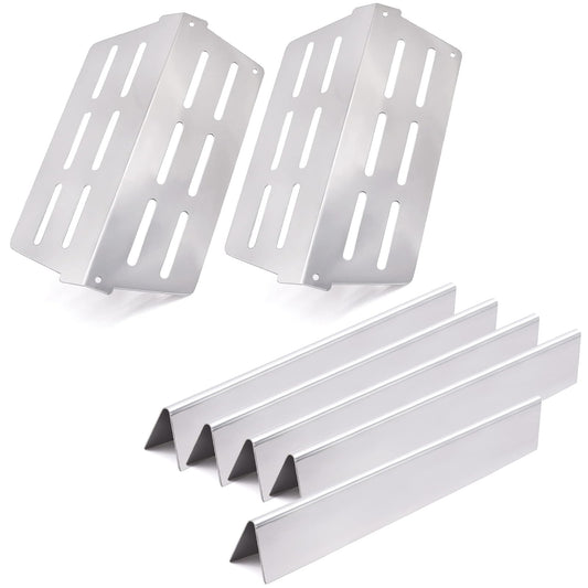 Criditpid Flavorizer Bars & Heat Deflector Kit for Weber Genesis 300 Series E310 E320 E330 EP310 EP320 EP330 with Front Control Knob, Stainless Steel Weber Genesis 300 BBQ Replacement Parts