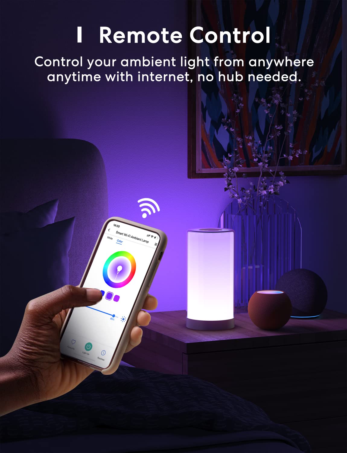 meross Smart Lamp, Dimmable WiFi Table Lamp, Support HomeKit, Alexa, Google Assistant and SmartThings, Tunable White & Multicolor, Touch, Voice and APP Control, Schedule and Timer
