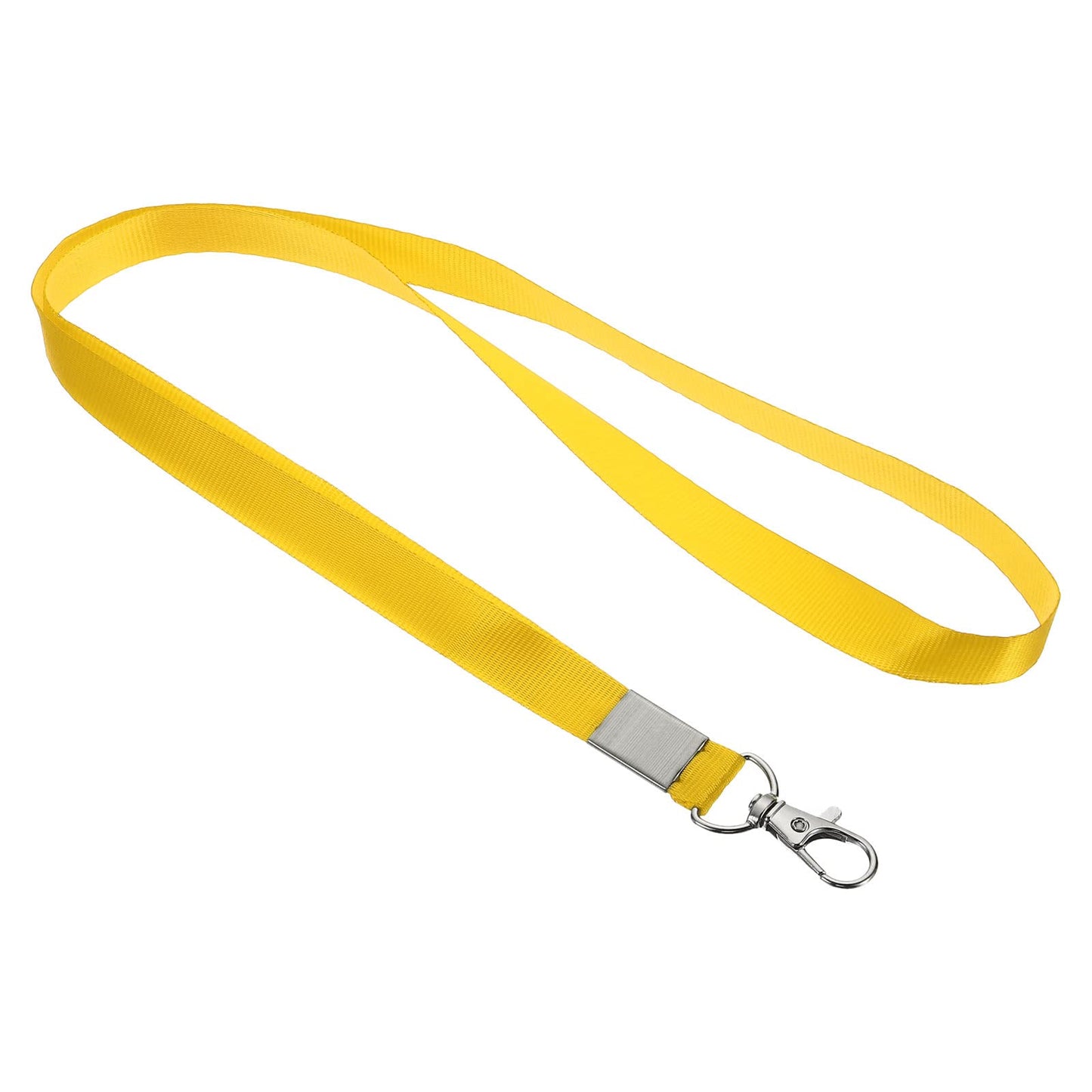 PATIKIL 17" Neck Lanyards, 50 Pack 0.6" Width Flat Strap Lanyard with Swivel Hook Clip for Name Tag Badges Holder ID Card Keys, Yellow
