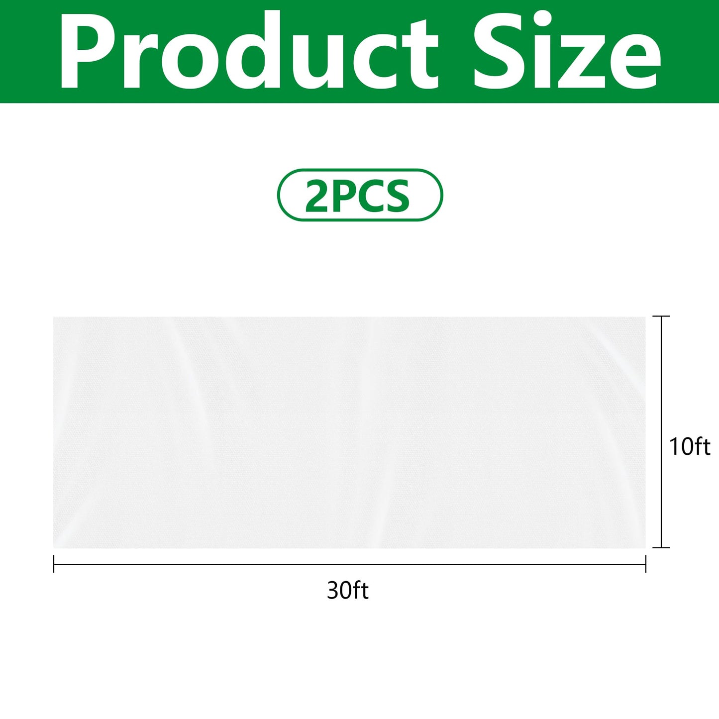 DECOHS 2 Pcs Plant Sun Protection Cloth, 30 x 10 Ft Garden Plant Shade Cloth, Non-Woven White Light Refraction Sunshade Cloth for Protecting Plants Vegetable Rows from Direct Sunlight