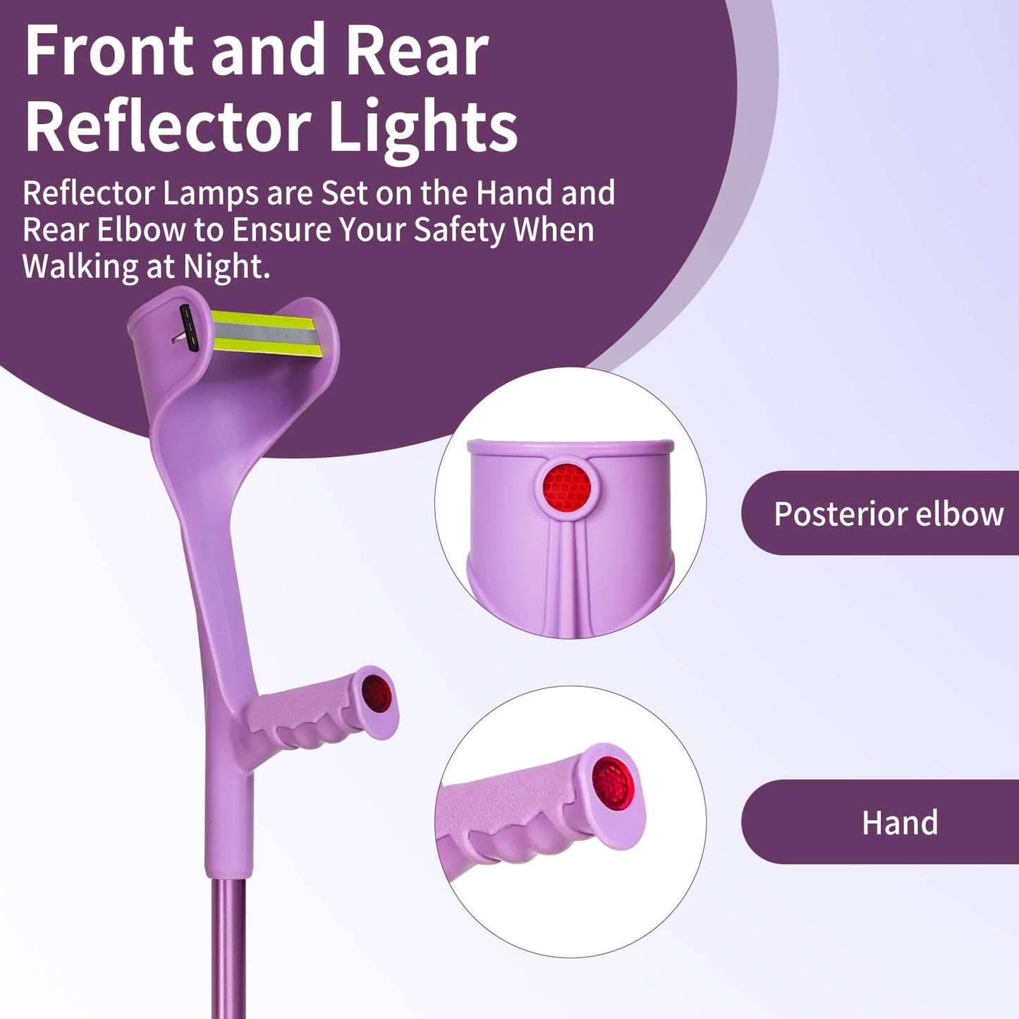 2 Pcs Forearm Crutches for Adults,Folding Walking Cane,10-Level Height Adjustment,Lightweight Aluminum Walking Aid,Rubber Grip, Slip-Resistant and Wear-Resistant,2-Pack Purple.