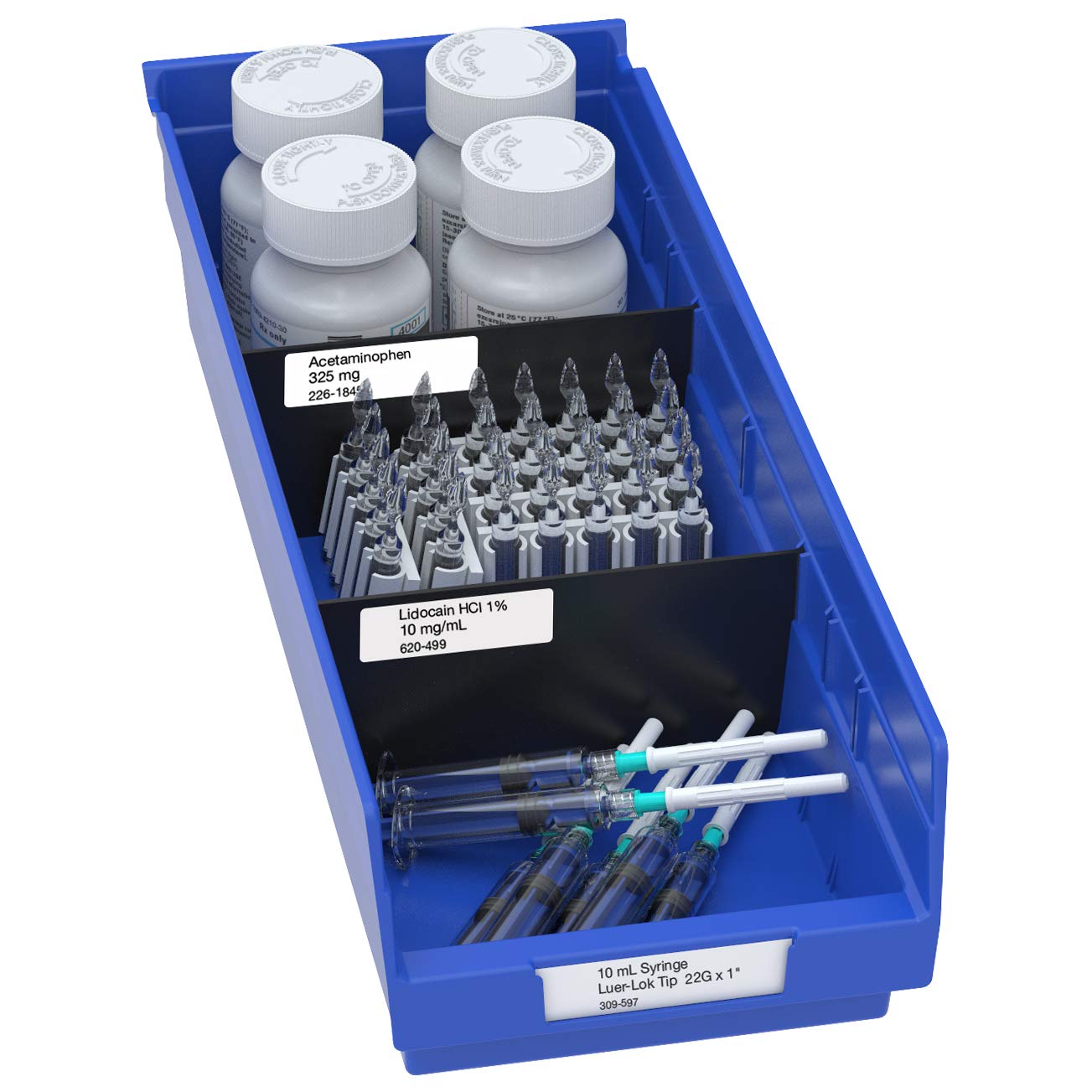 Akro-Mils 40130 Width Divider for 30130, 30138, or 30164 Shelf Bins Black, 24-Pack