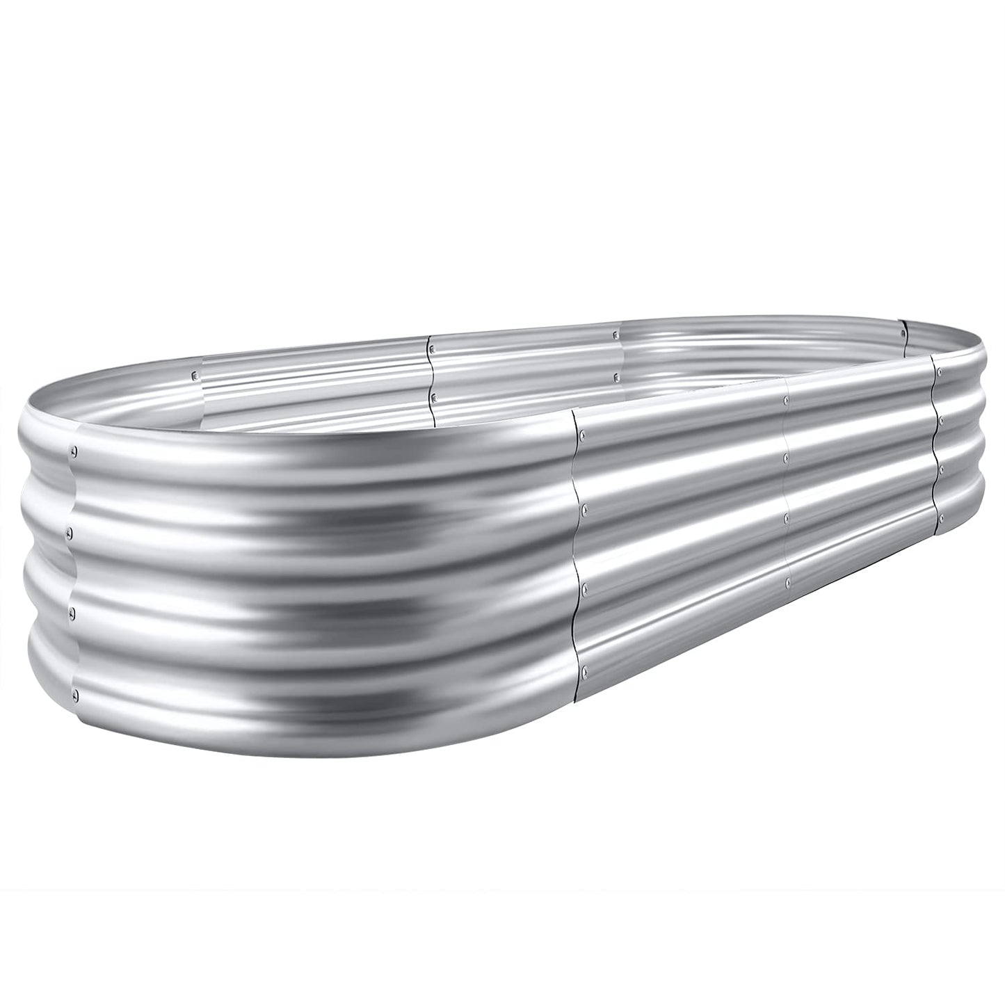 Land Guard Galvanized Raised Garden Bed Kit, Galvanized Planter Raised Garden Boxes Outdoor, Oval Large Metal Raised Garden Beds for Vegetables……