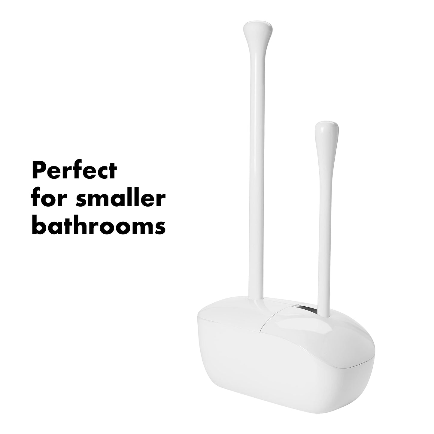 OXO Good Grips Hideaway Toilet Brush and Plunger Combination Set, White